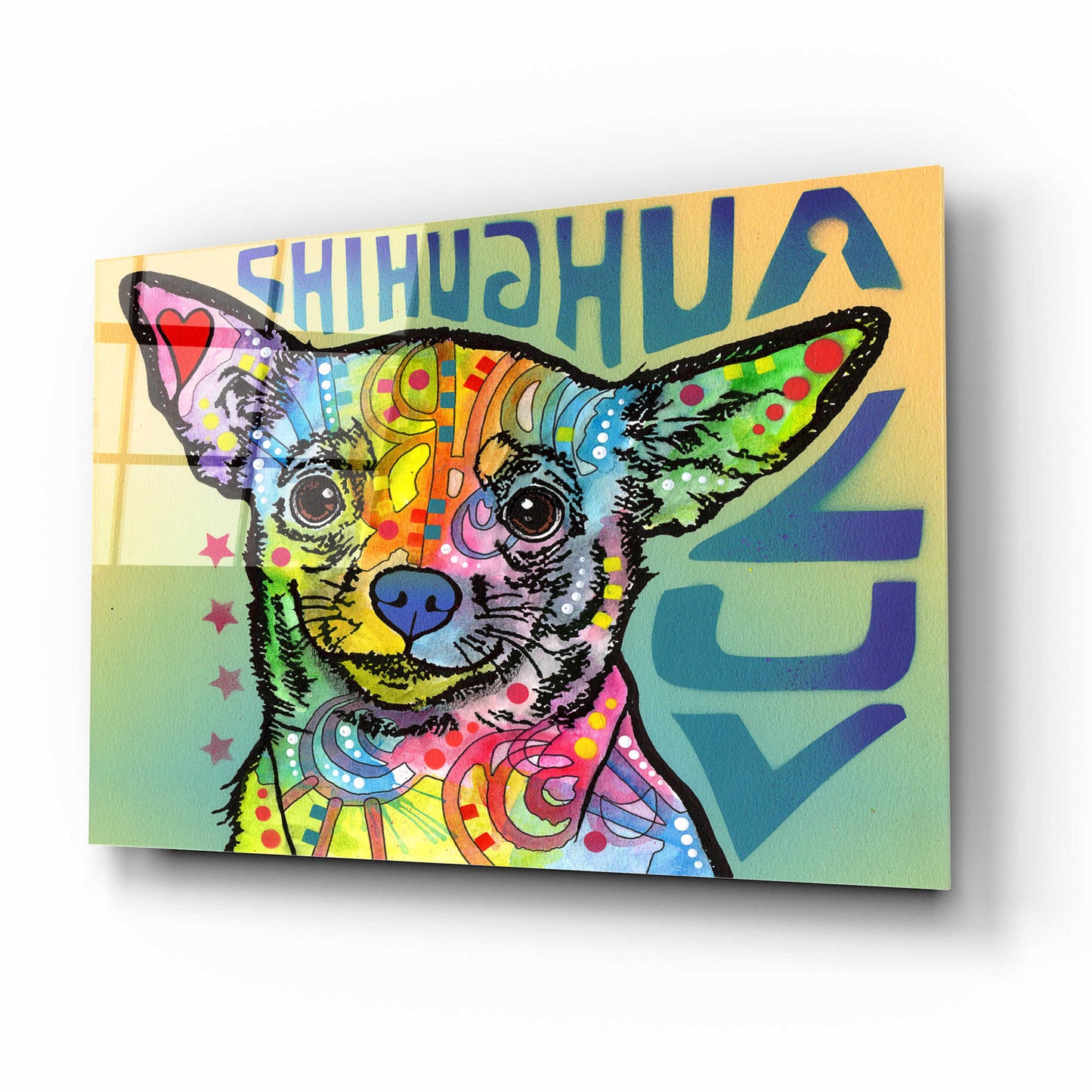 Epic Art 'Chihuahua Luv' by Dean Russo, Acrylic Glass Wall Art,16x12