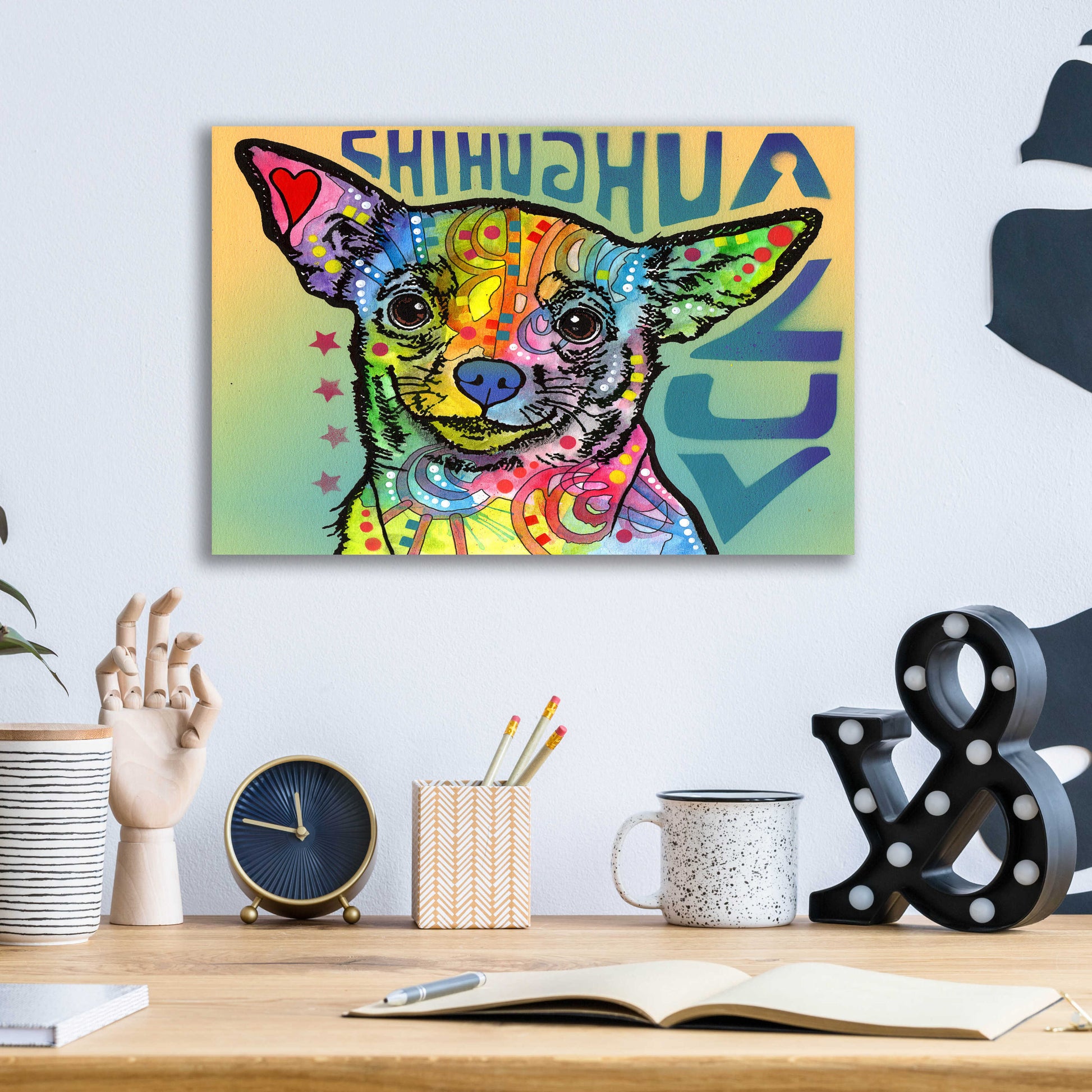 Epic Art 'Chihuahua Luv' by Dean Russo, Acrylic Glass Wall Art,16x12