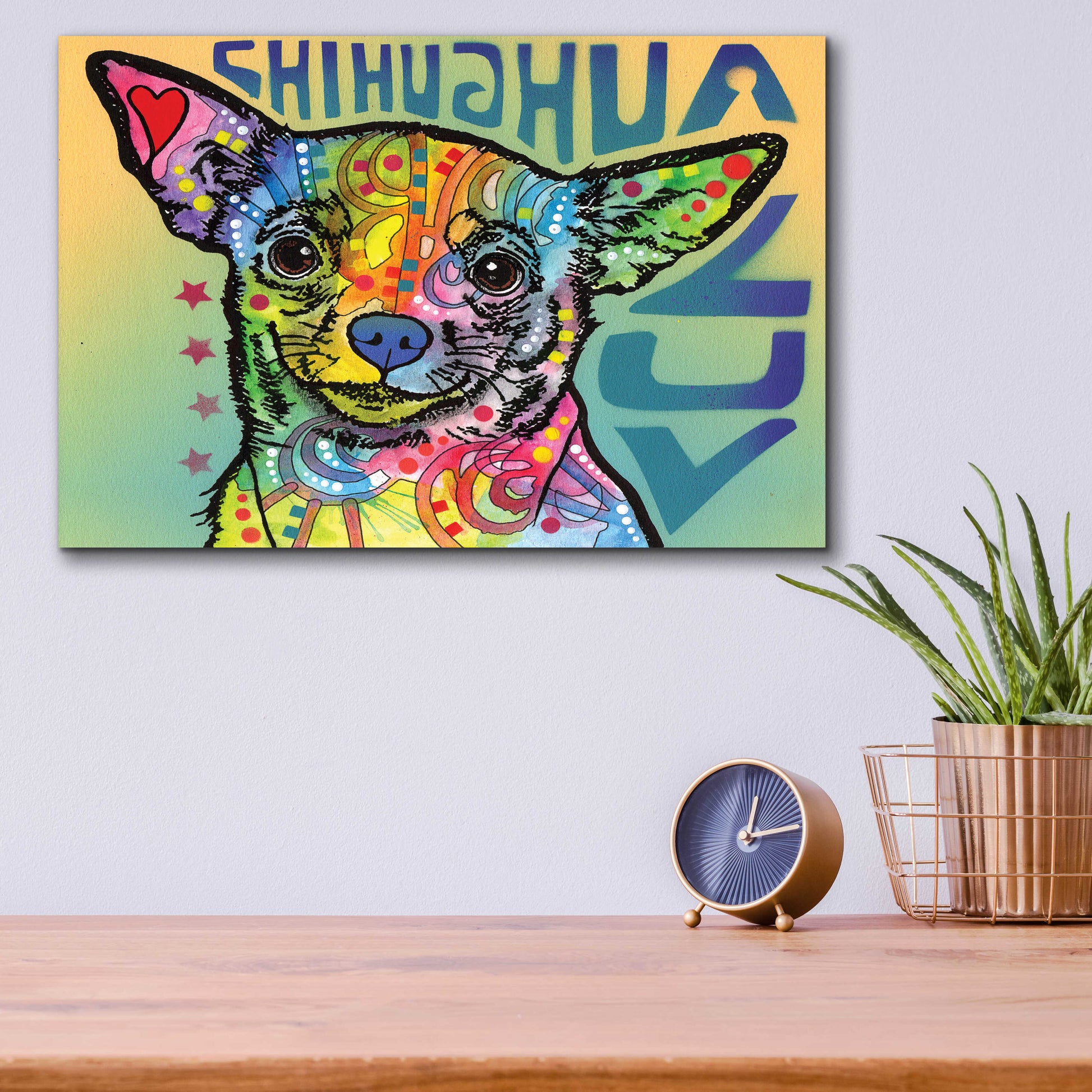 Epic Art 'Chihuahua Luv' by Dean Russo, Acrylic Glass Wall Art,16x12