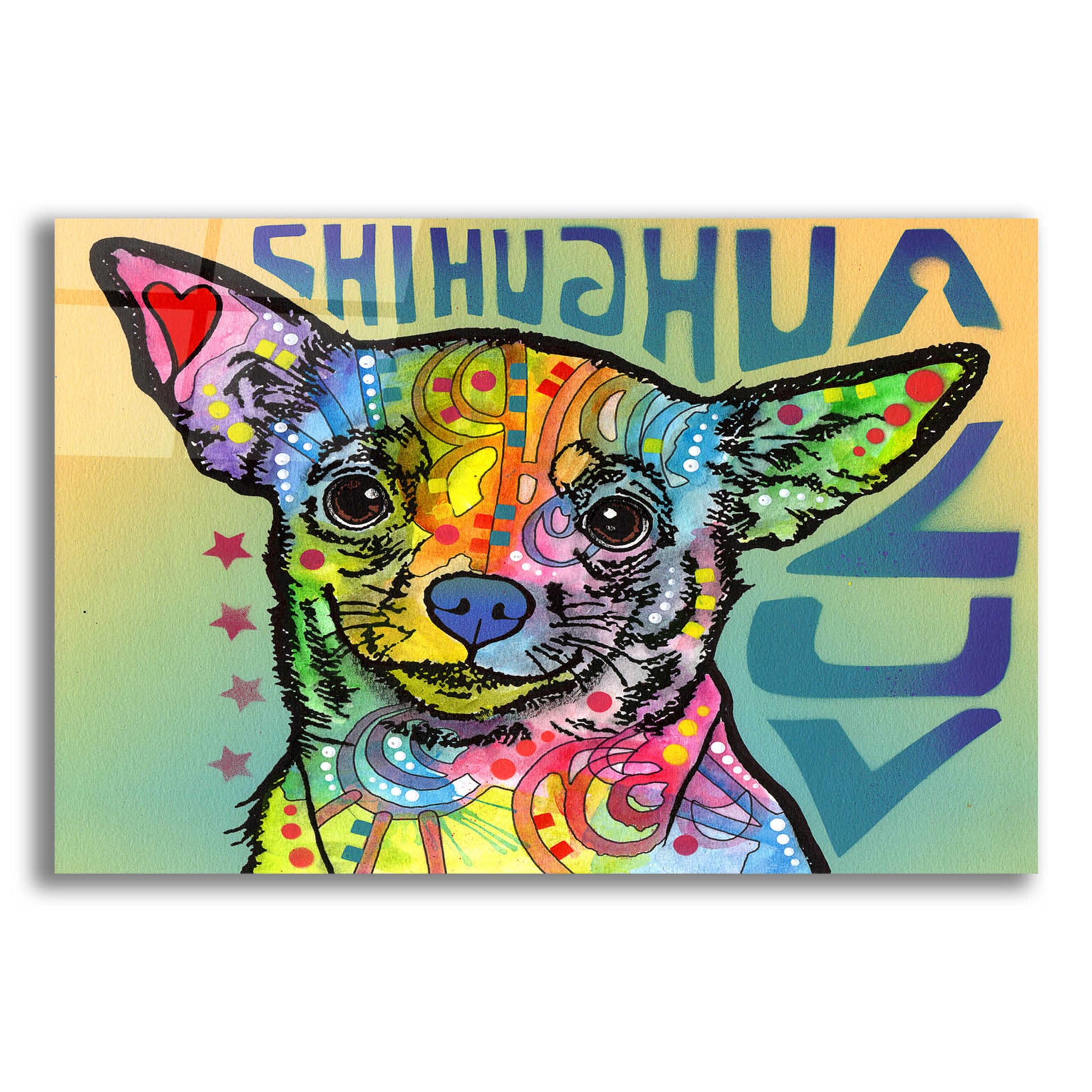 Epic Art 'Chihuahua Luv' by Dean Russo, Acrylic Glass Wall Art,16x12