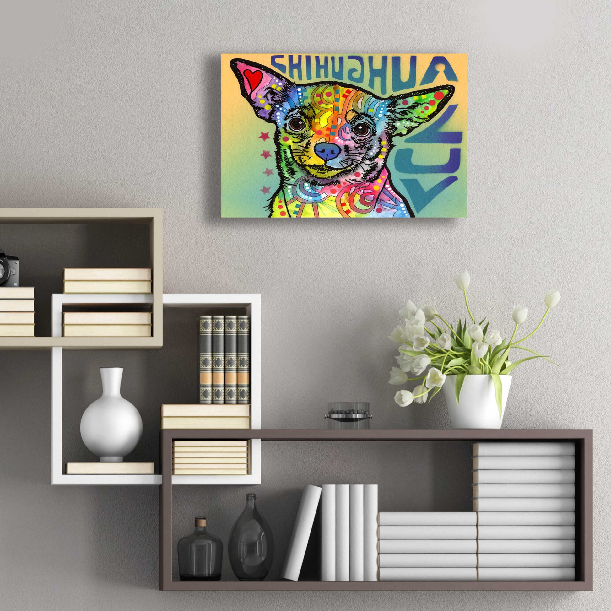 Epic Art 'Chihuahua Luv' by Dean Russo, Acrylic Glass Wall Art,24x16