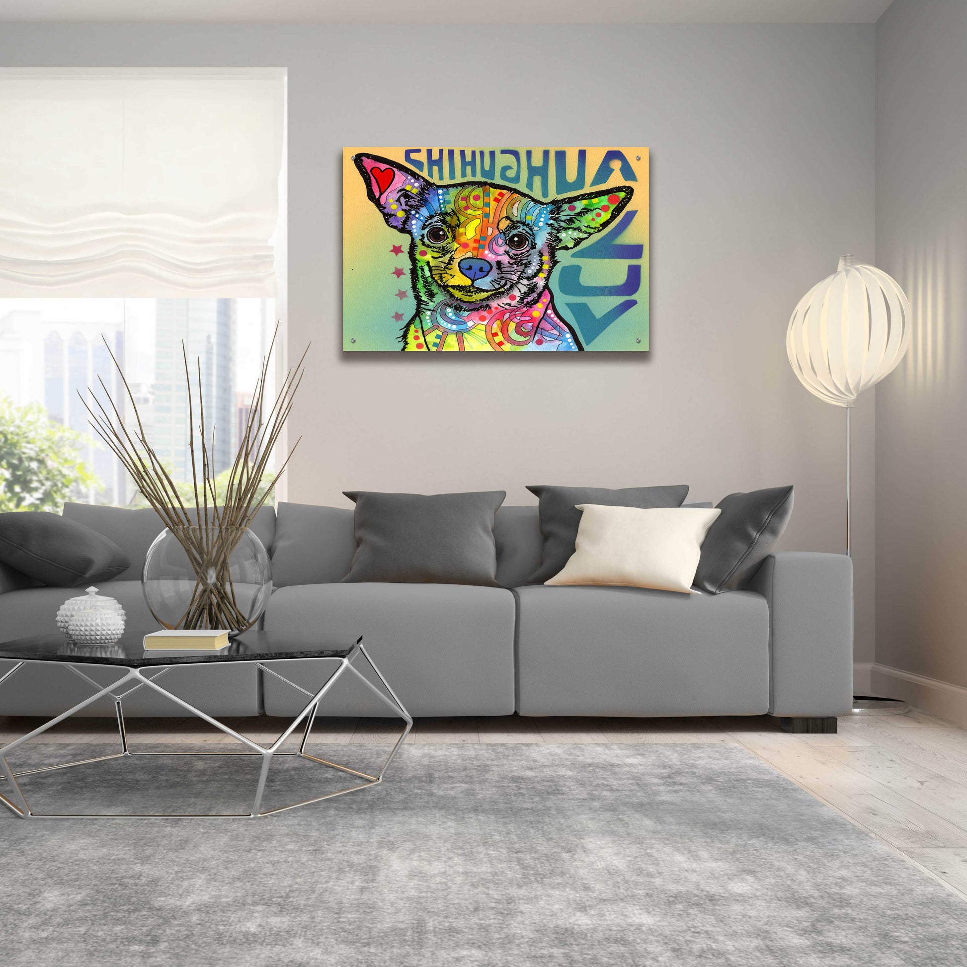 Epic Art 'Chihuahua Luv' by Dean Russo, Acrylic Glass Wall Art,36x24