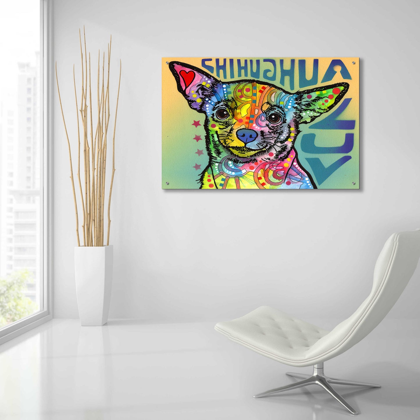 Epic Art 'Chihuahua Luv' by Dean Russo, Acrylic Glass Wall Art,36x24