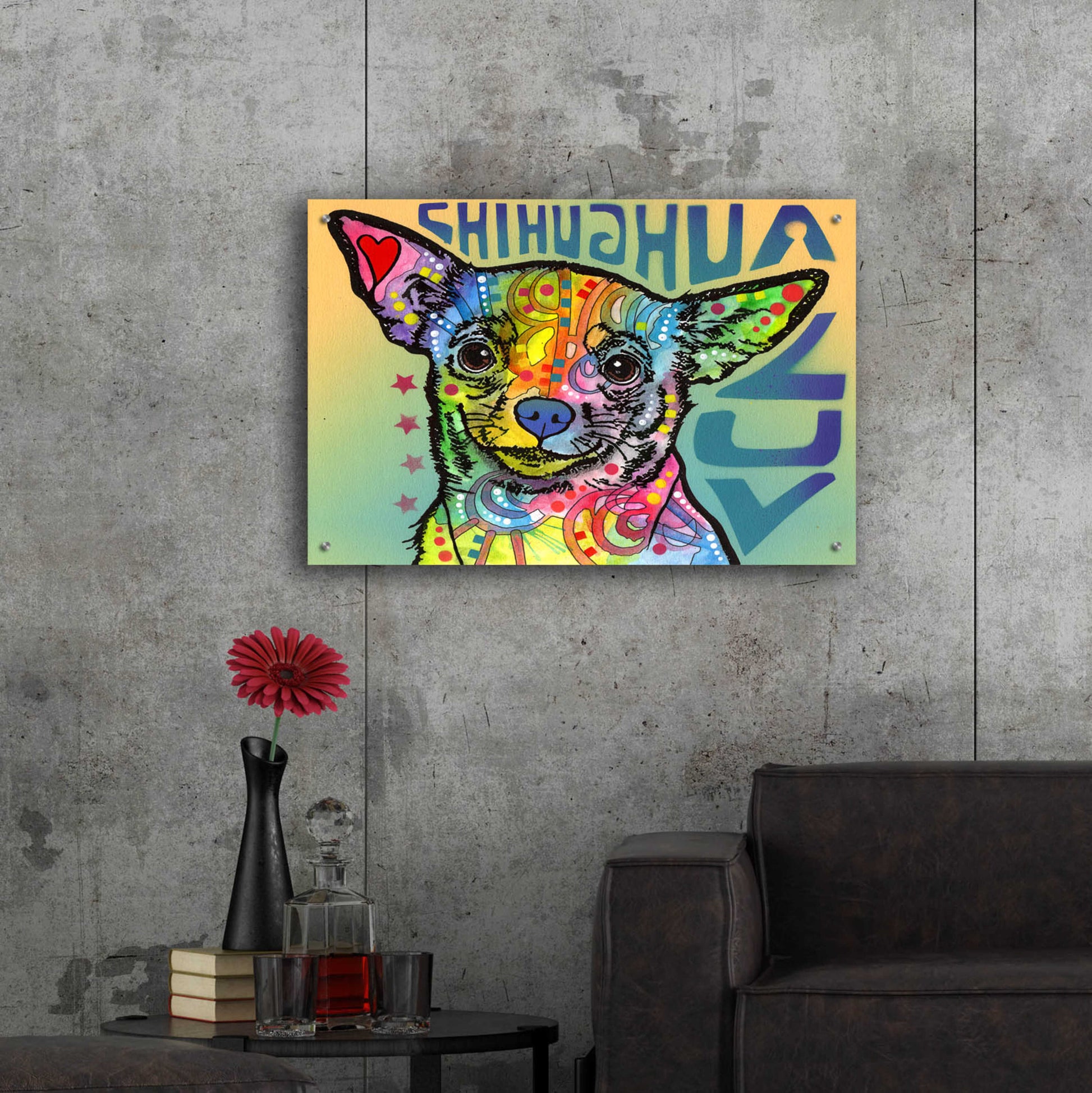 Epic Art 'Chihuahua Luv' by Dean Russo, Acrylic Glass Wall Art,36x24