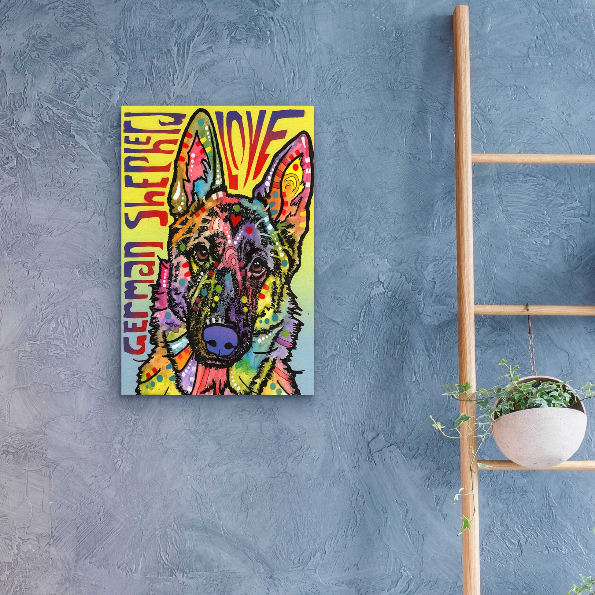 Epic Art 'German Shepherd Luv' by Dean Russo, Acrylic Glass Wall Art,16x24