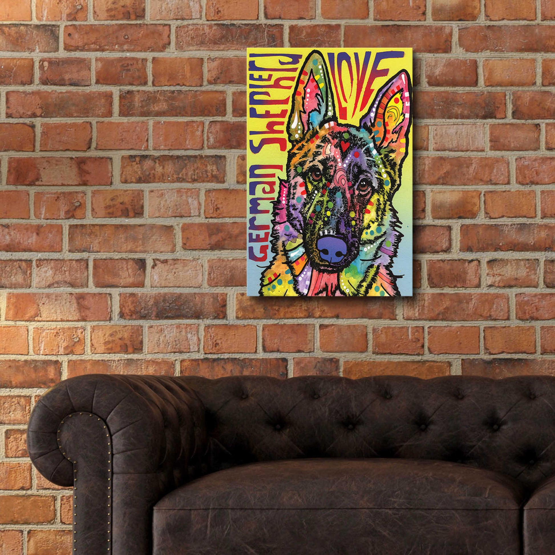 Epic Art 'German Shepherd Luv' by Dean Russo, Acrylic Glass Wall Art,16x24