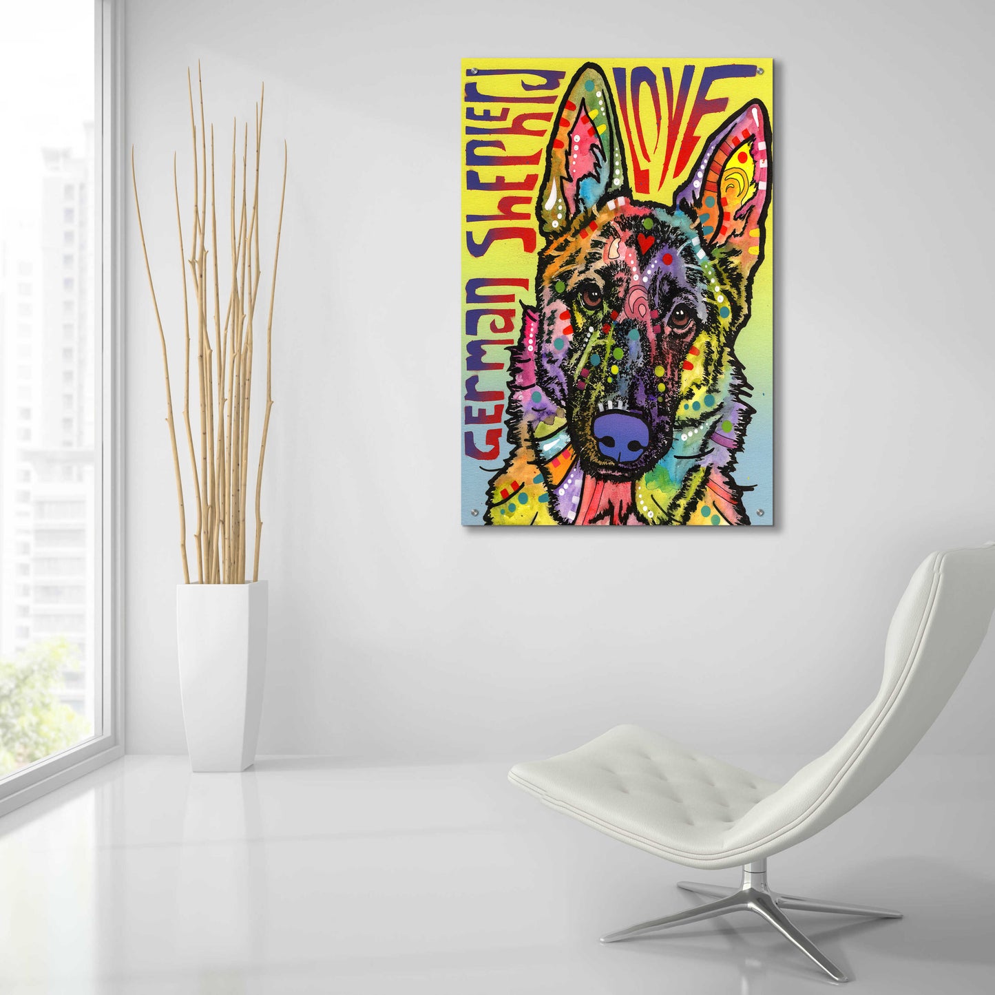 Epic Art 'German Shepherd Luv' by Dean Russo, Acrylic Glass Wall Art,24x36