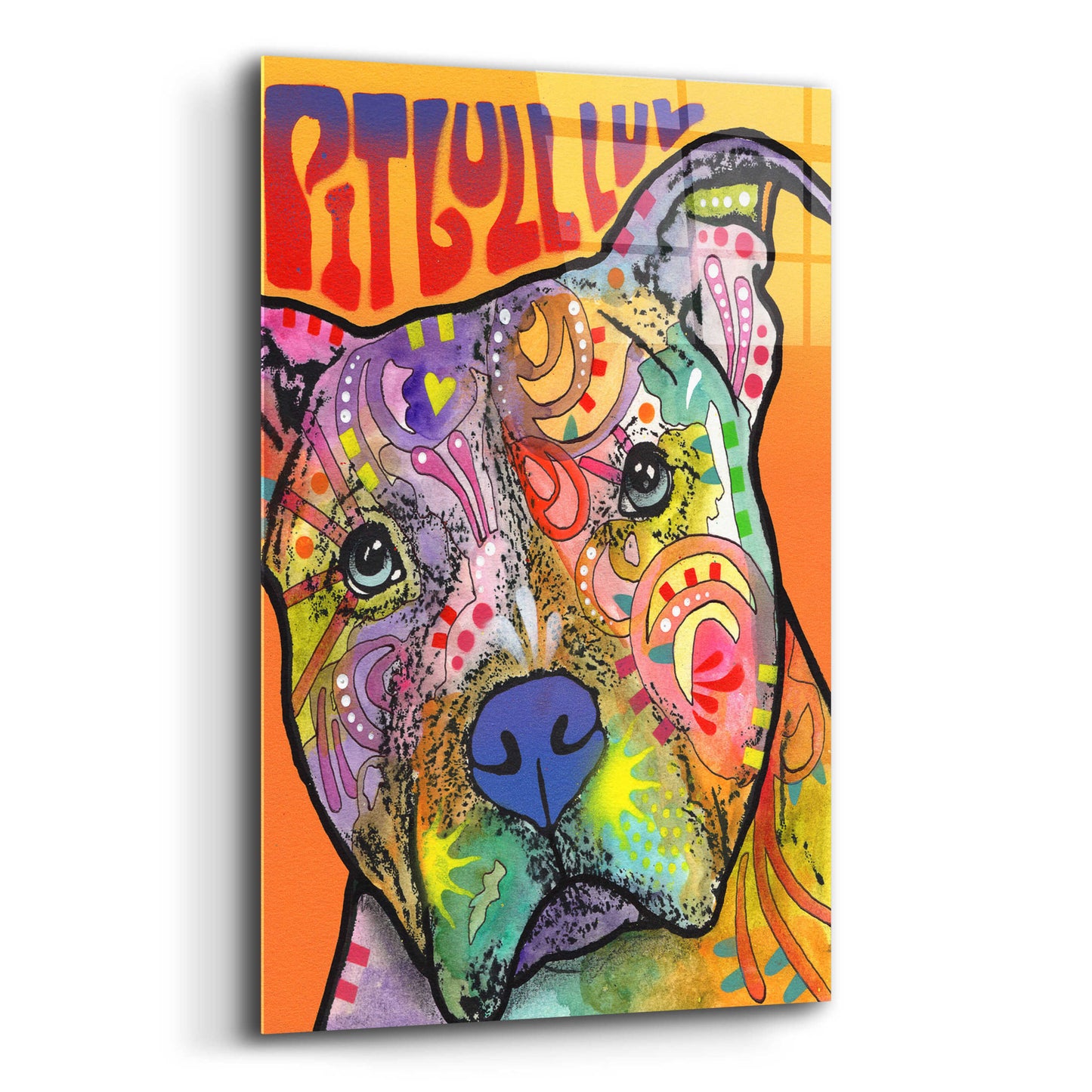 Epic Art 'Pit Bull Luv' by Dean Russo, Acrylic Glass Wall Art,12x16