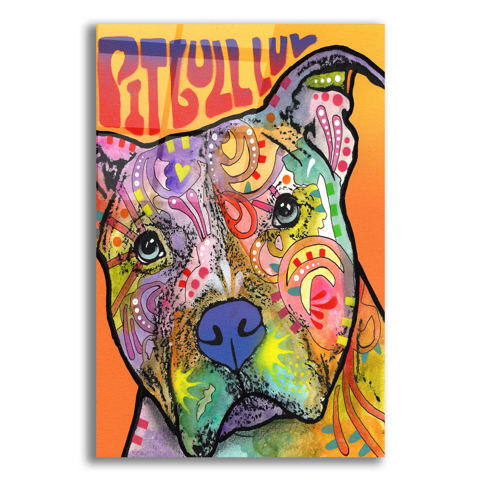 Epic Art 'Pit Bull Luv' by Dean Russo, Acrylic Glass Wall Art,12x16