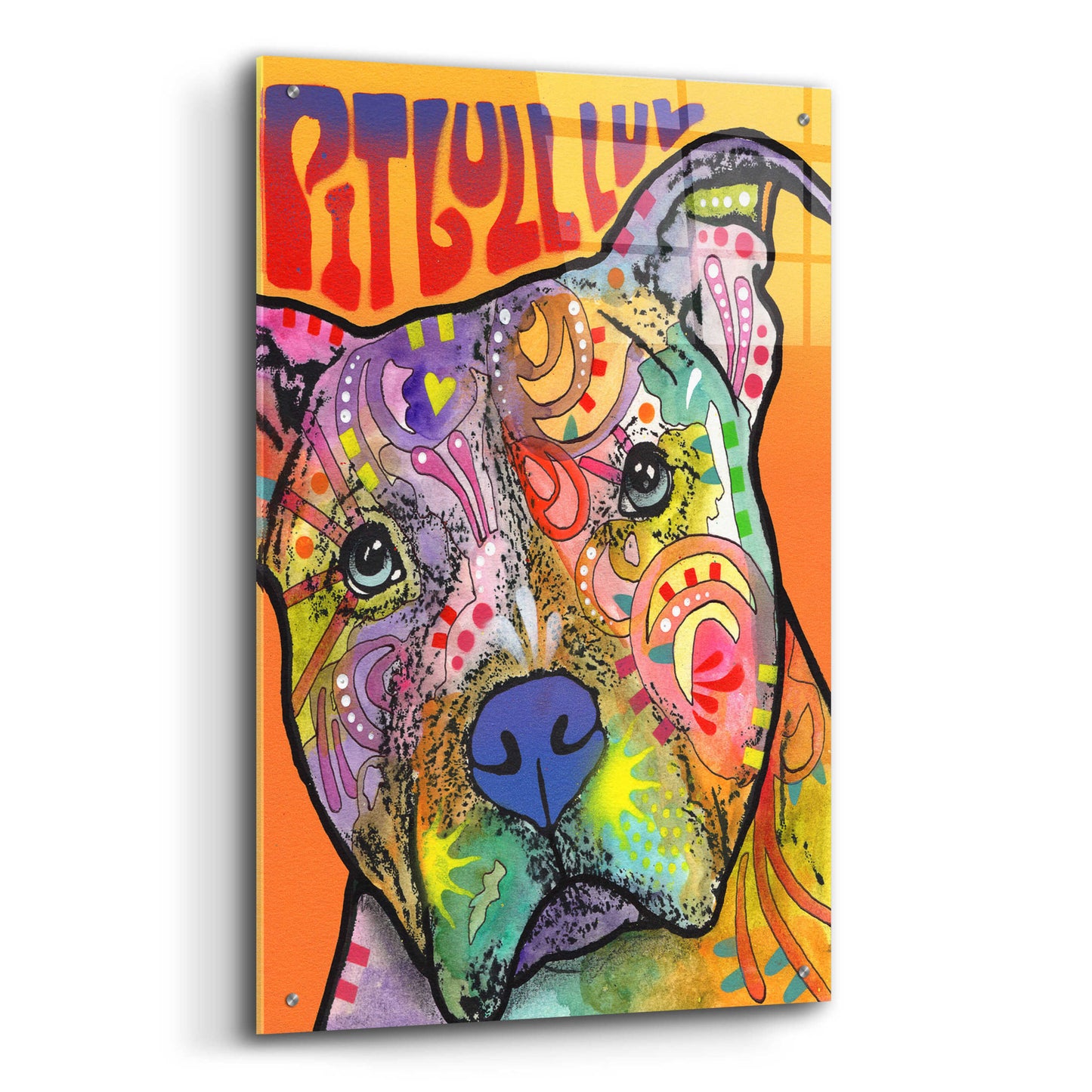 Epic Art 'Pit Bull Luv' by Dean Russo, Acrylic Glass Wall Art,24x36