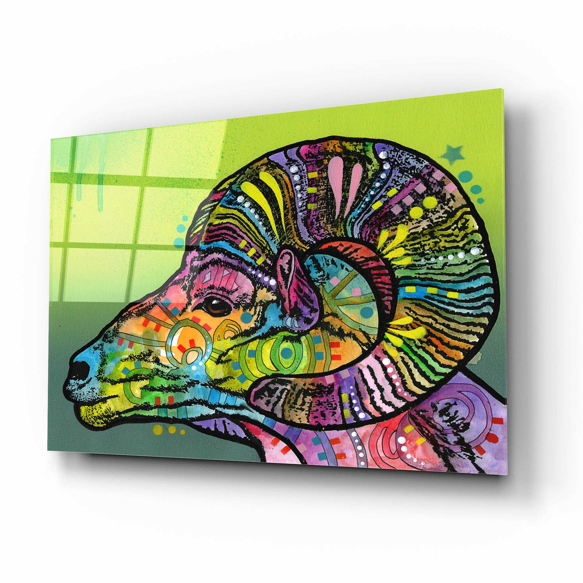 Epic Art 'Ram' by Dean Russo, Acrylic Glass Wall Art,16x12