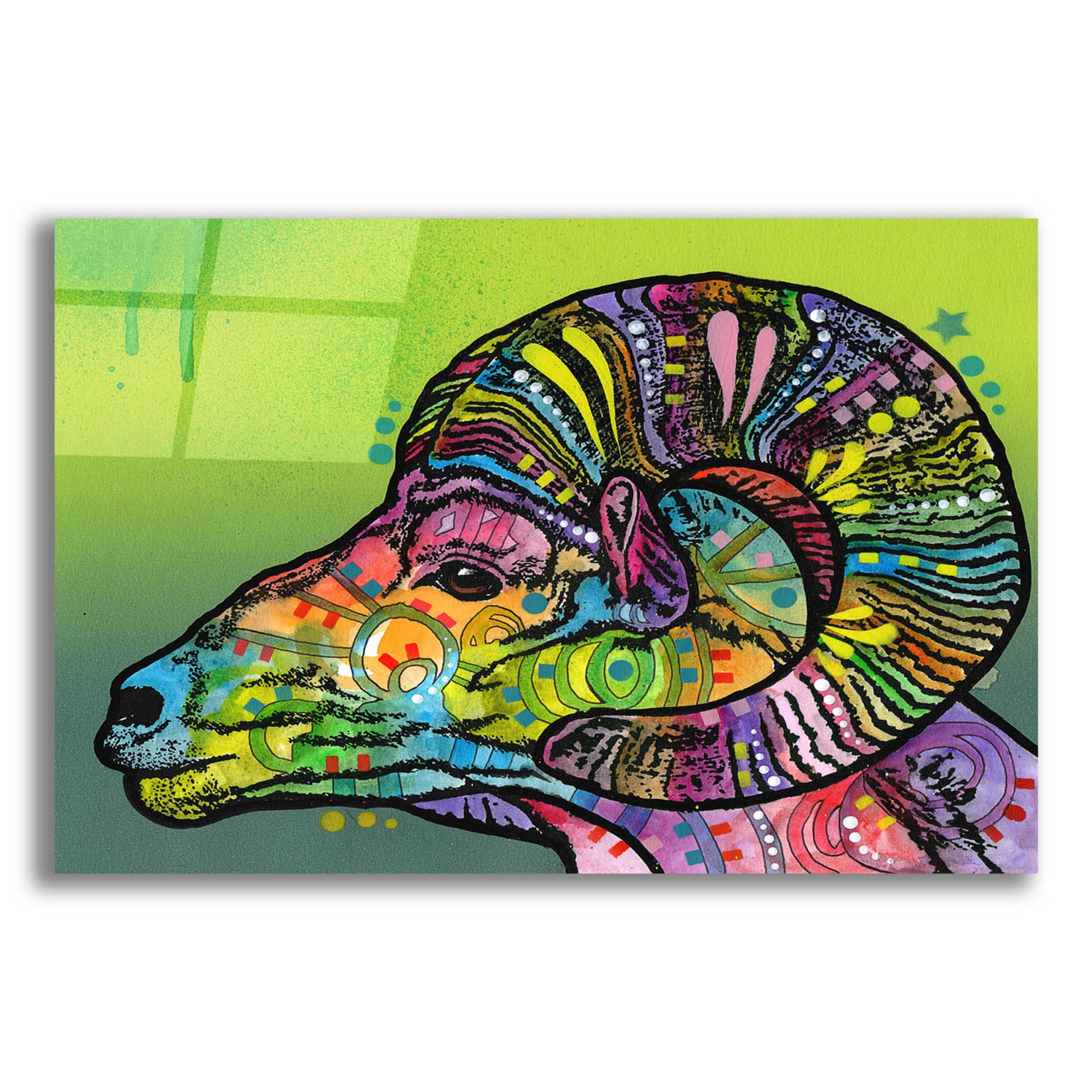 Epic Art 'Ram' by Dean Russo, Acrylic Glass Wall Art,16x12