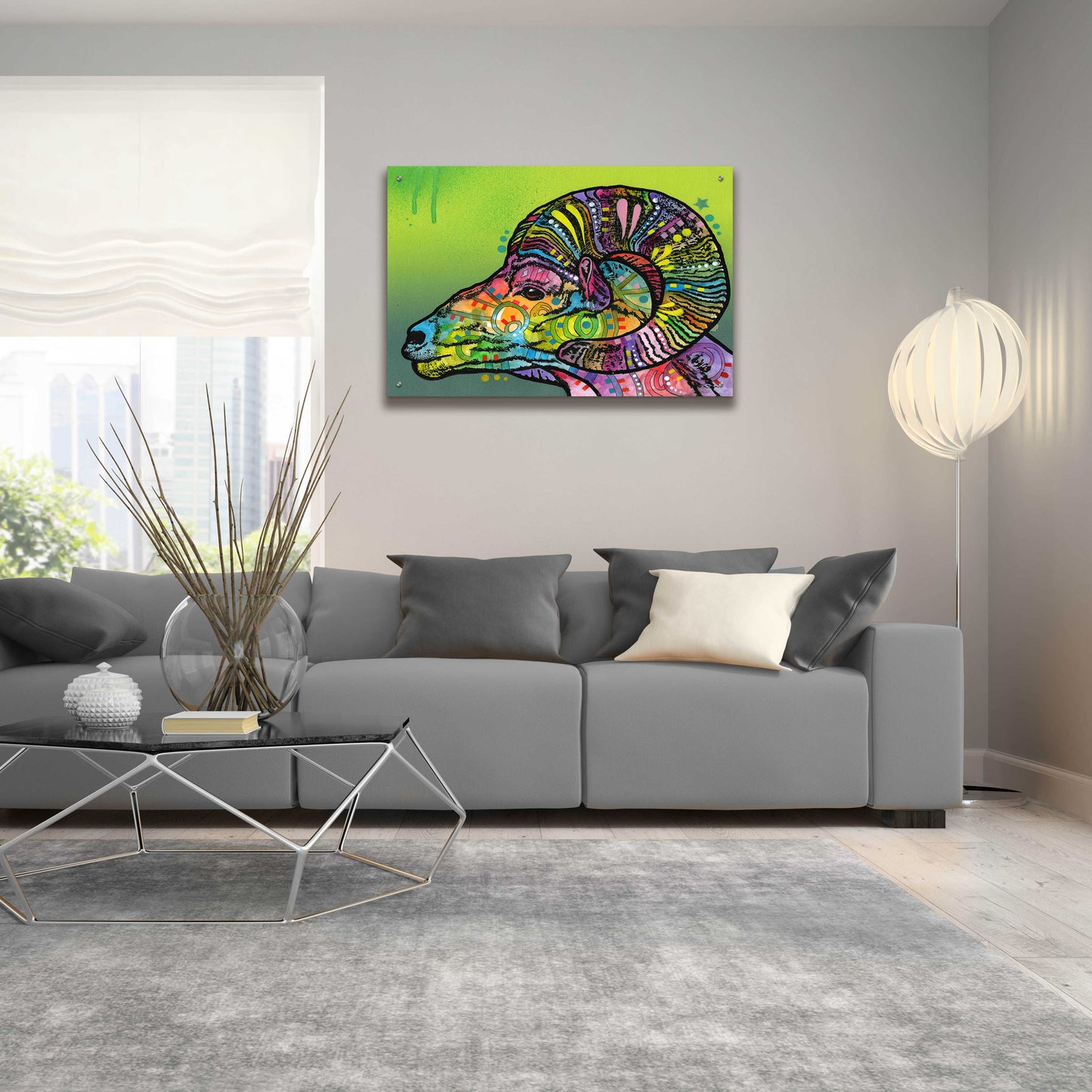 Epic Art 'Ram' by Dean Russo, Acrylic Glass Wall Art,36x24