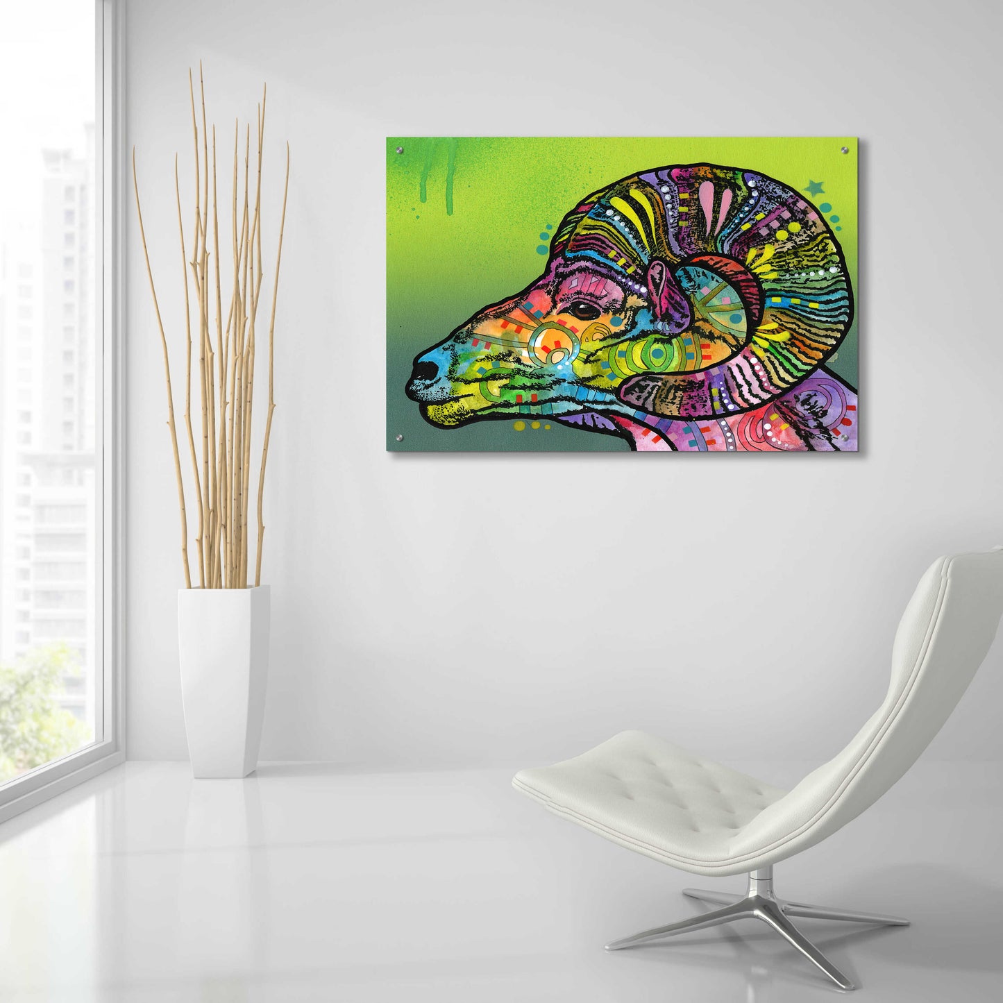 Epic Art 'Ram' by Dean Russo, Acrylic Glass Wall Art,36x24