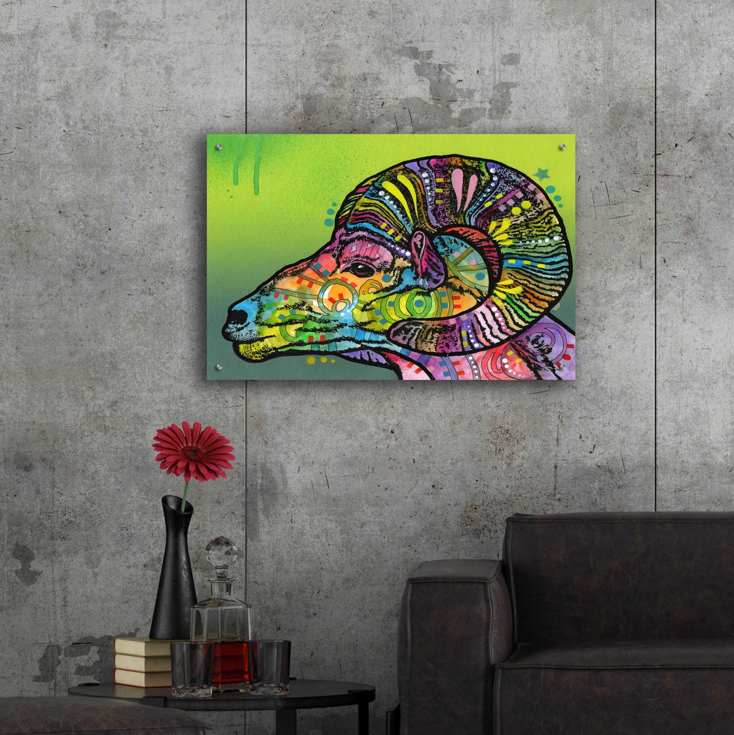 Epic Art 'Ram' by Dean Russo, Acrylic Glass Wall Art,36x24