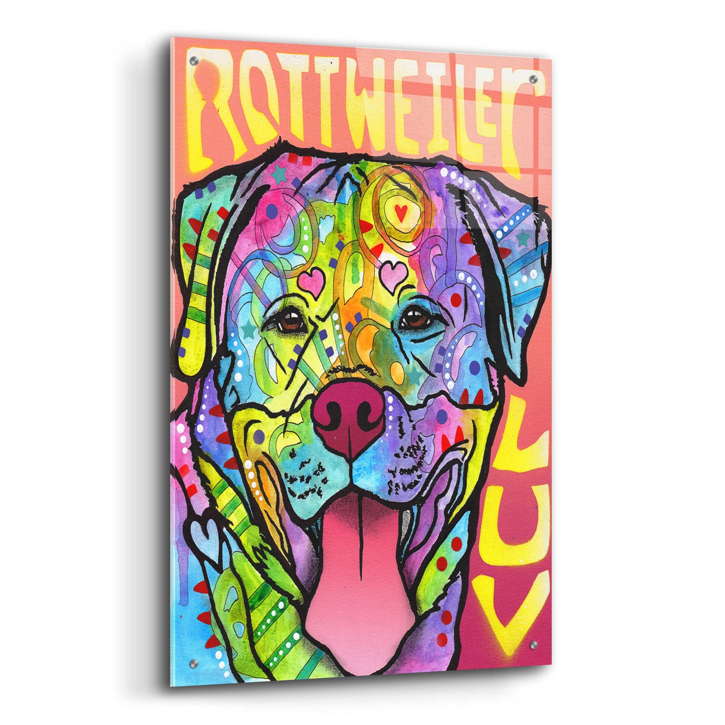 Epic Art 'Rottweiler Luv' by Dean Russo, Acrylic Glass Wall Art,24x36