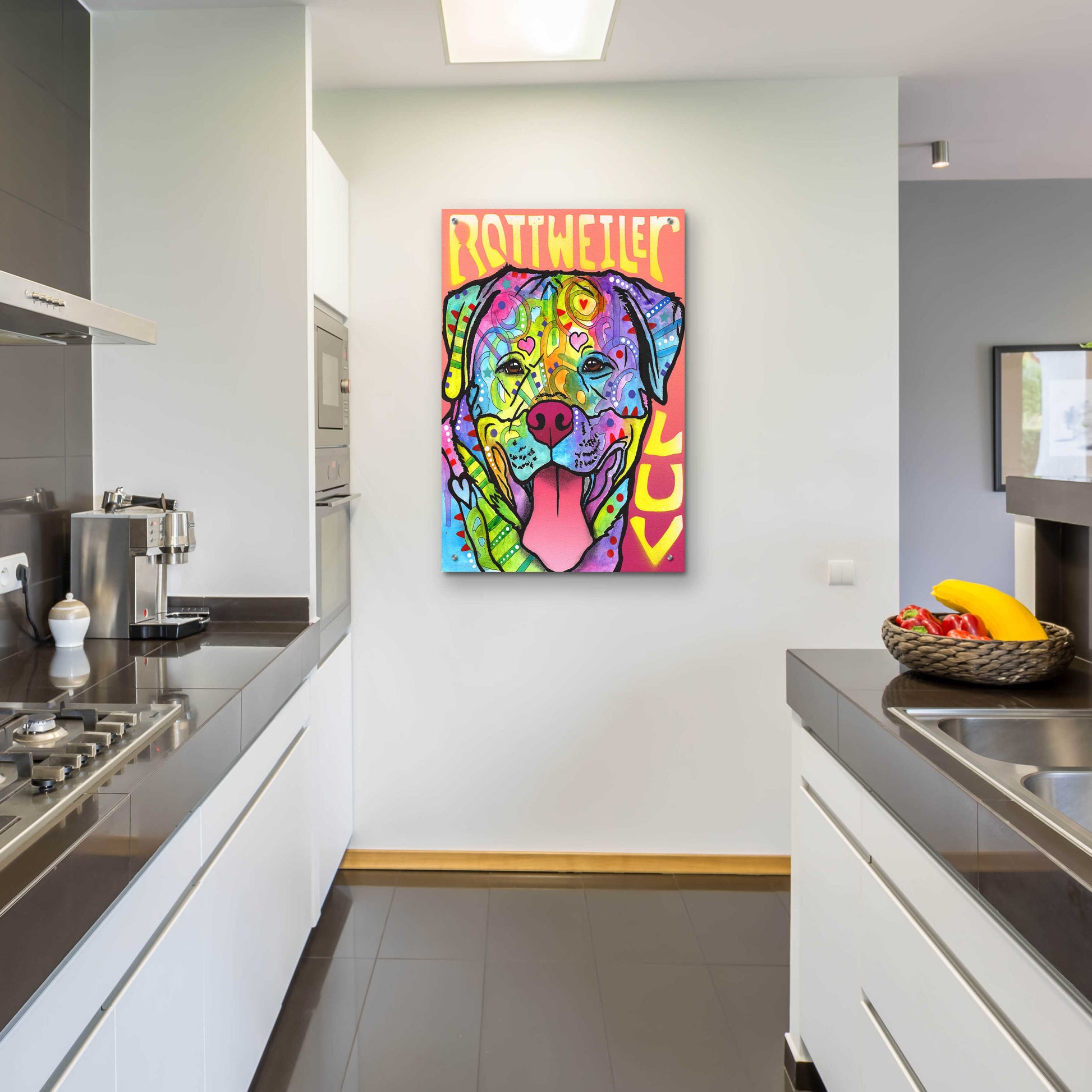 Epic Art 'Rottweiler Luv' by Dean Russo, Acrylic Glass Wall Art,24x36