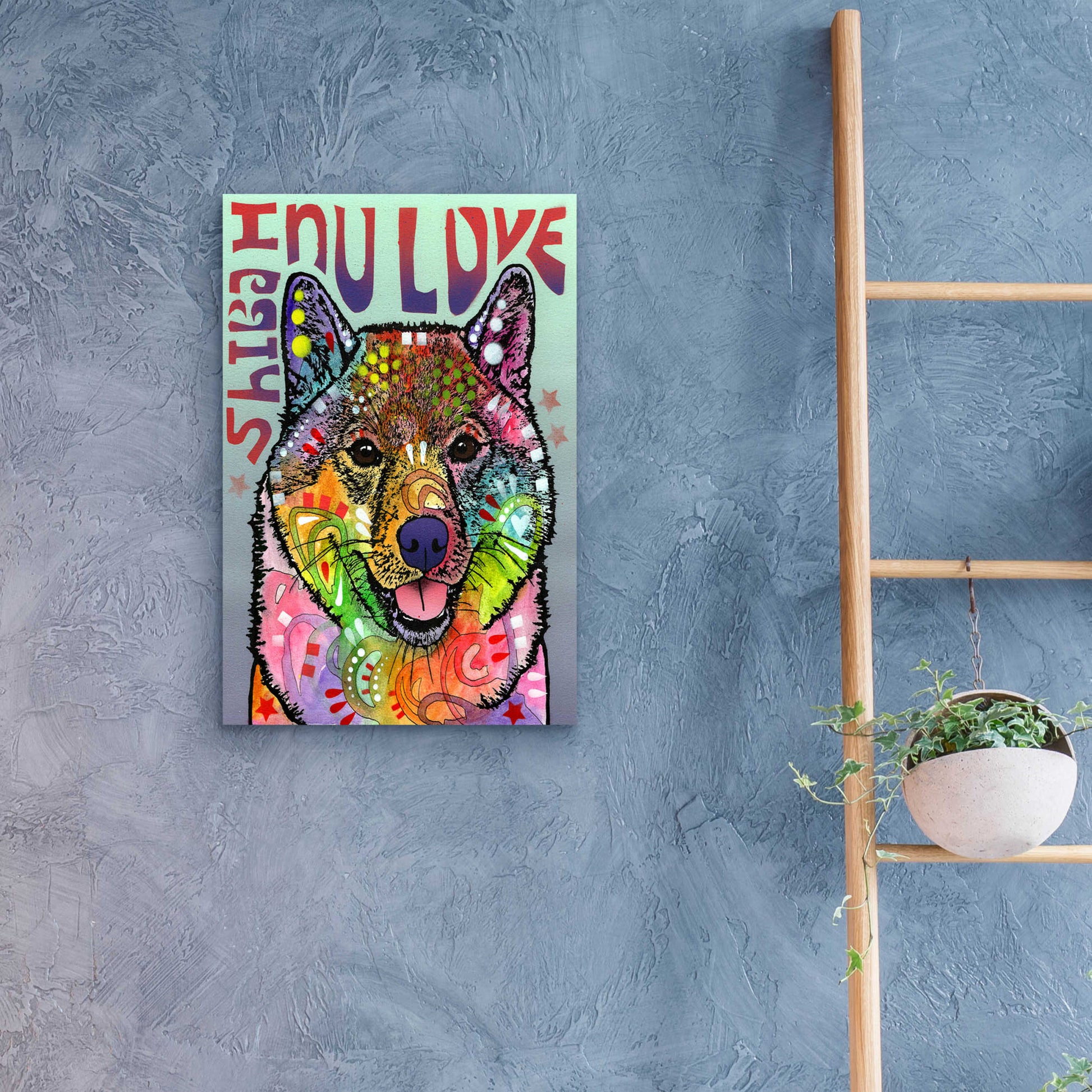 Epic Art 'Shiba Inu Luv' by Dean Russo, Acrylic Glass Wall Art,16x24