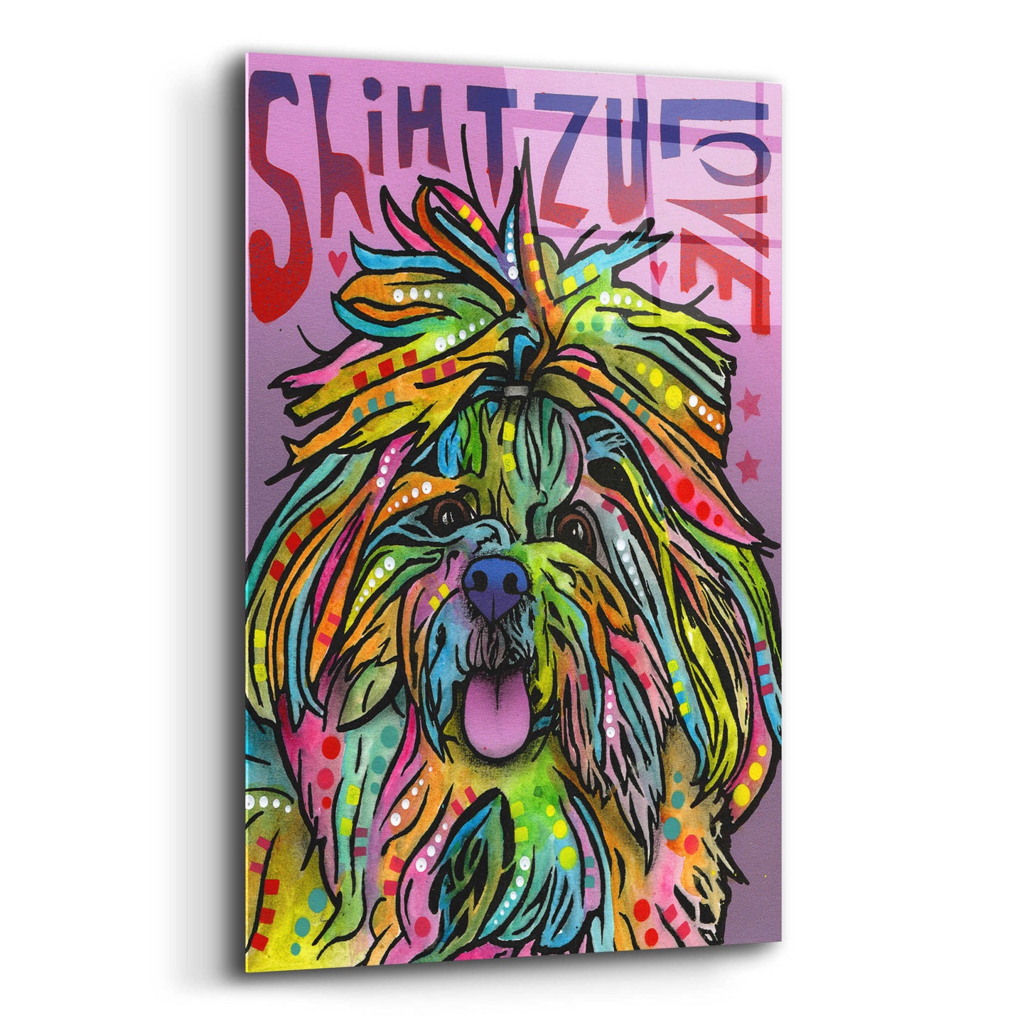 Epic Art 'Shih Tzu Luv' by Dean Russo, Acrylic Glass Wall Art,12x16