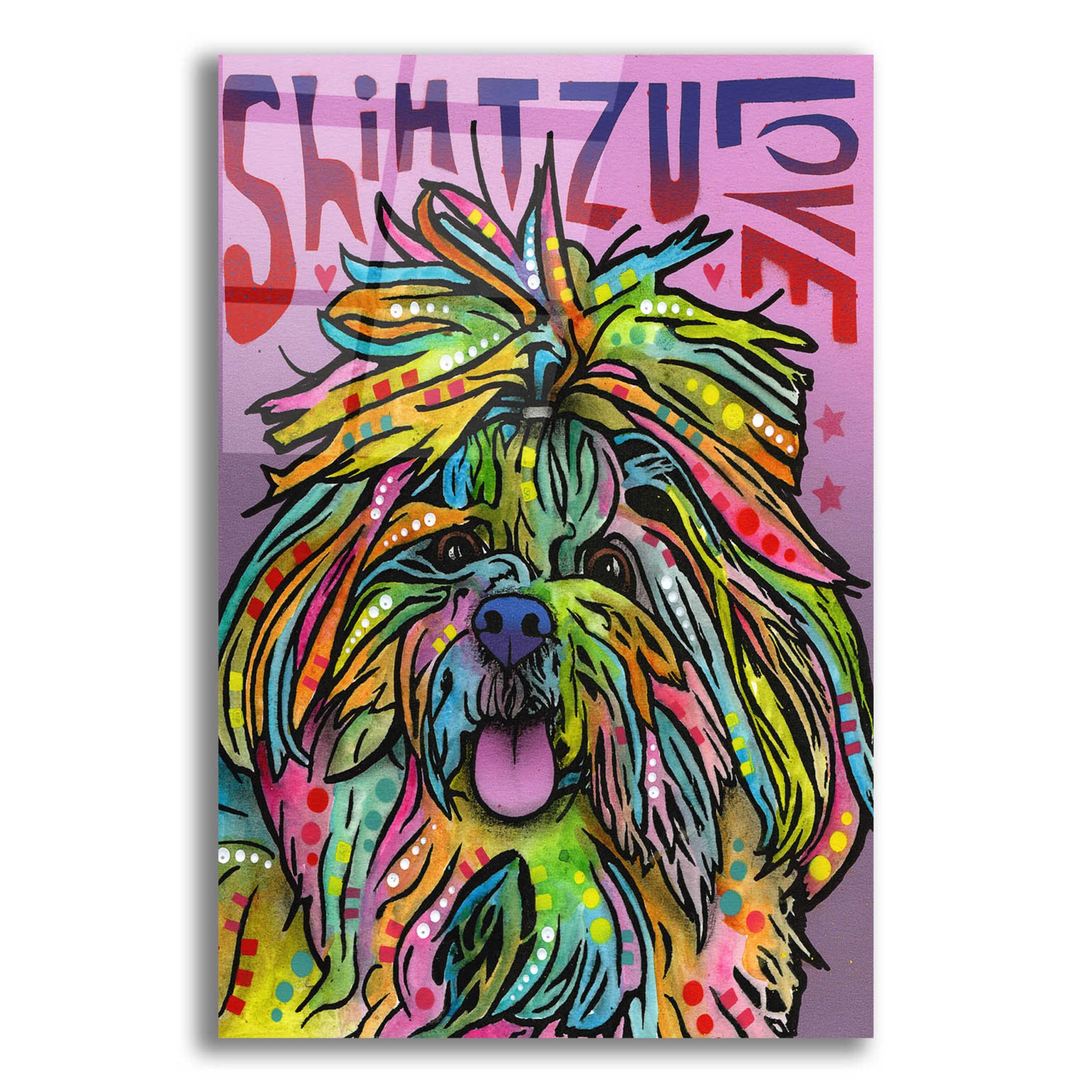 Epic Art 'Shih Tzu Luv' by Dean Russo, Acrylic Glass Wall Art,12x16