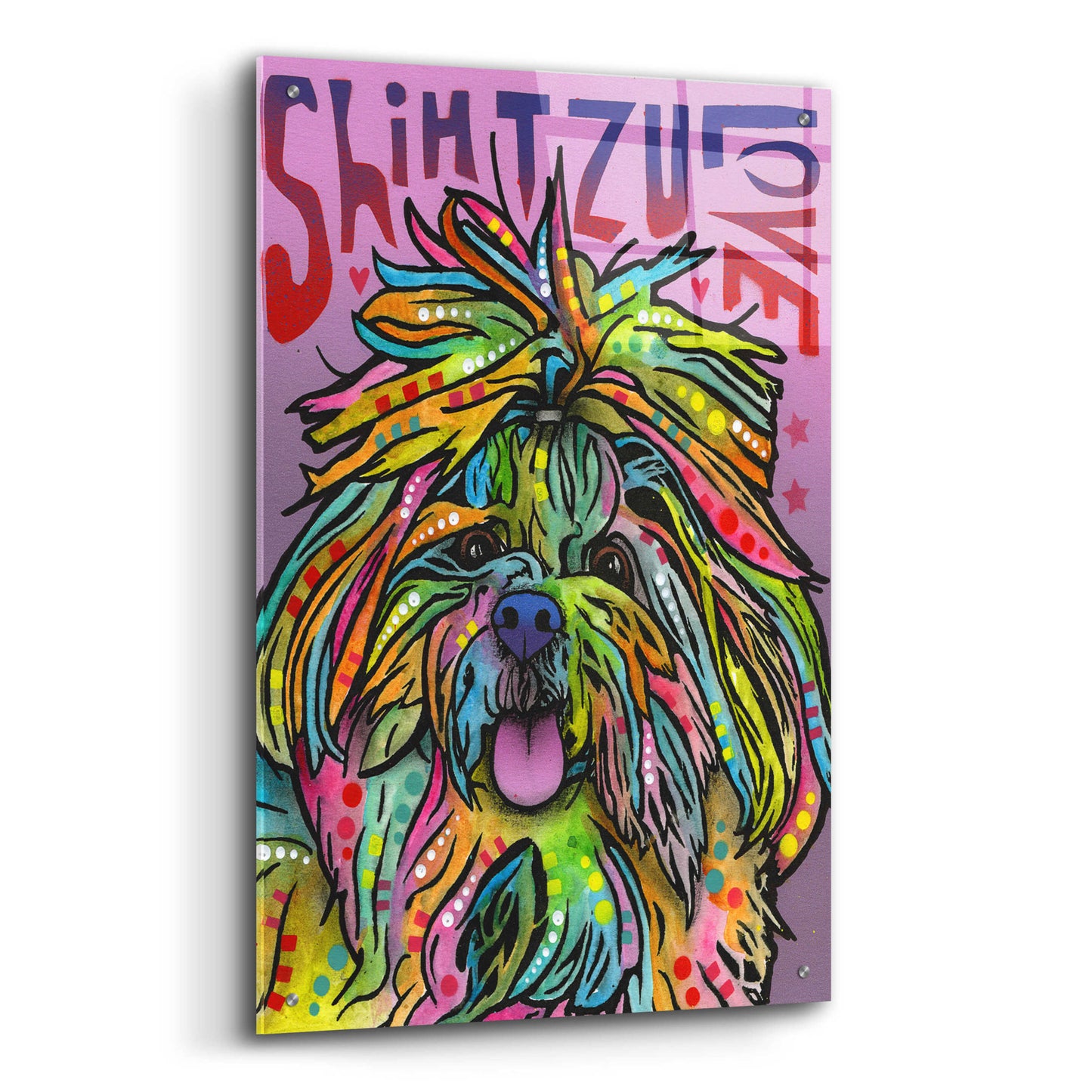 Epic Art 'Shih Tzu Luv' by Dean Russo, Acrylic Glass Wall Art,24x36