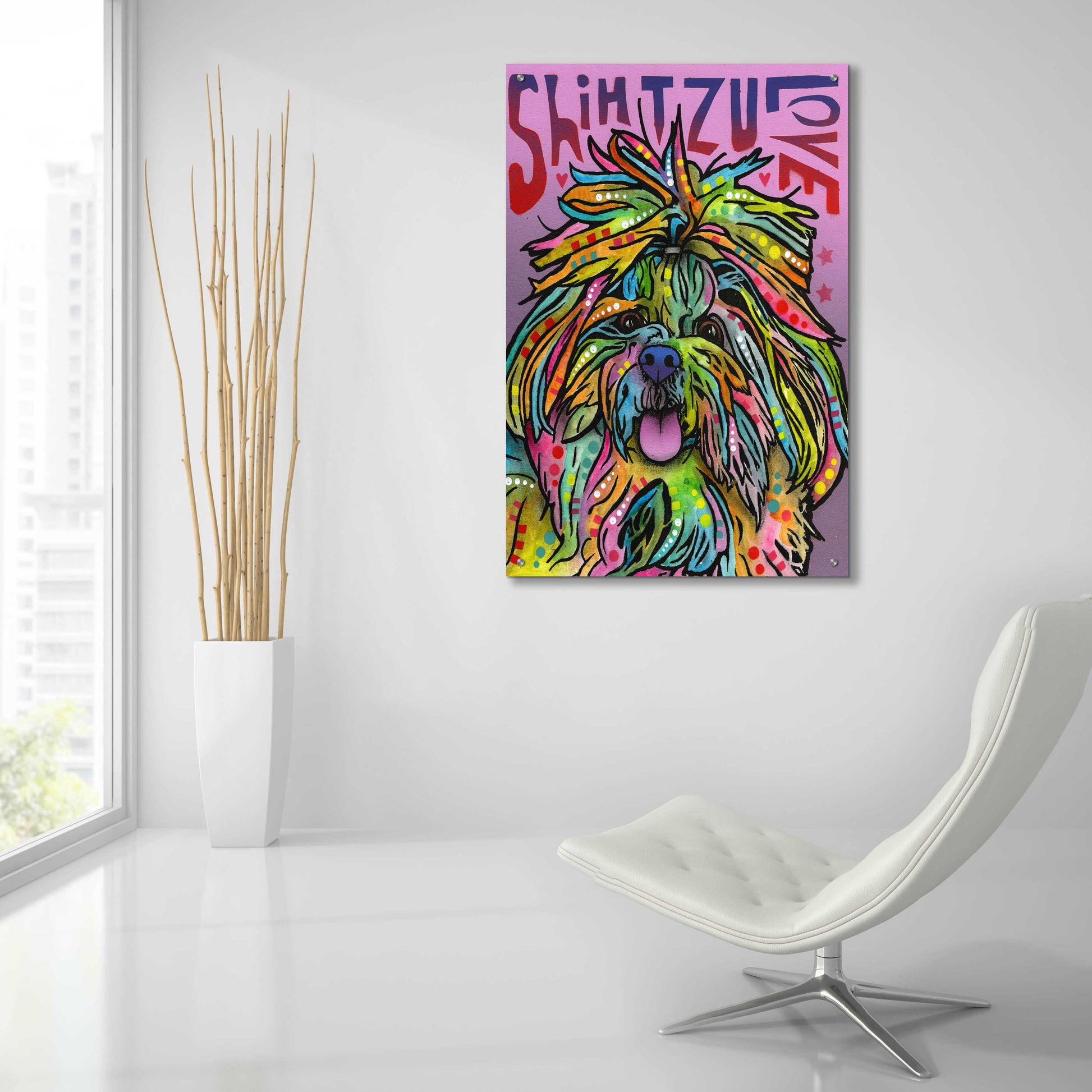 Epic Art 'Shih Tzu Luv' by Dean Russo, Acrylic Glass Wall Art,24x36