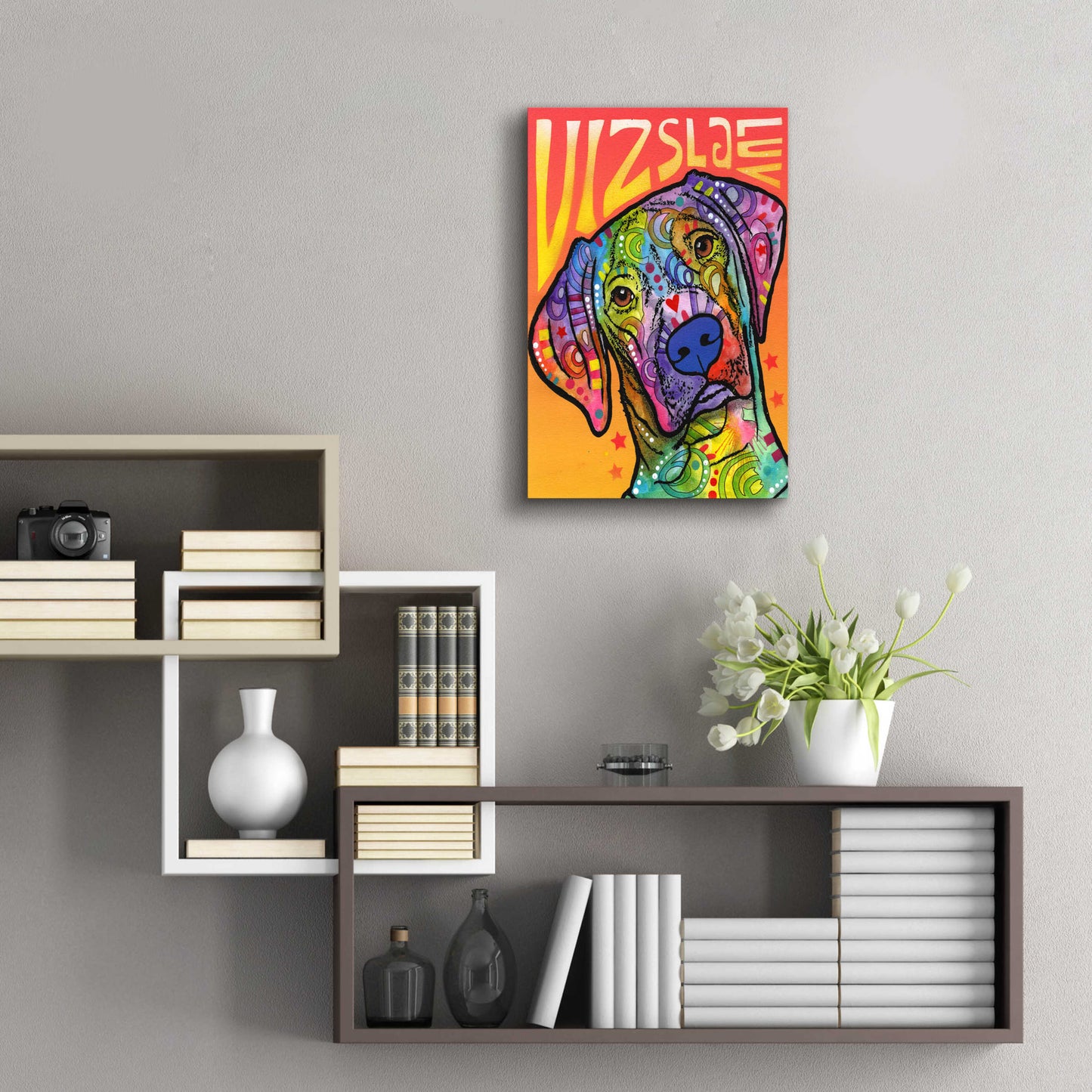 Epic Art 'Vizsla Luv' by Dean Russo, Acrylic Glass Wall Art,16x24