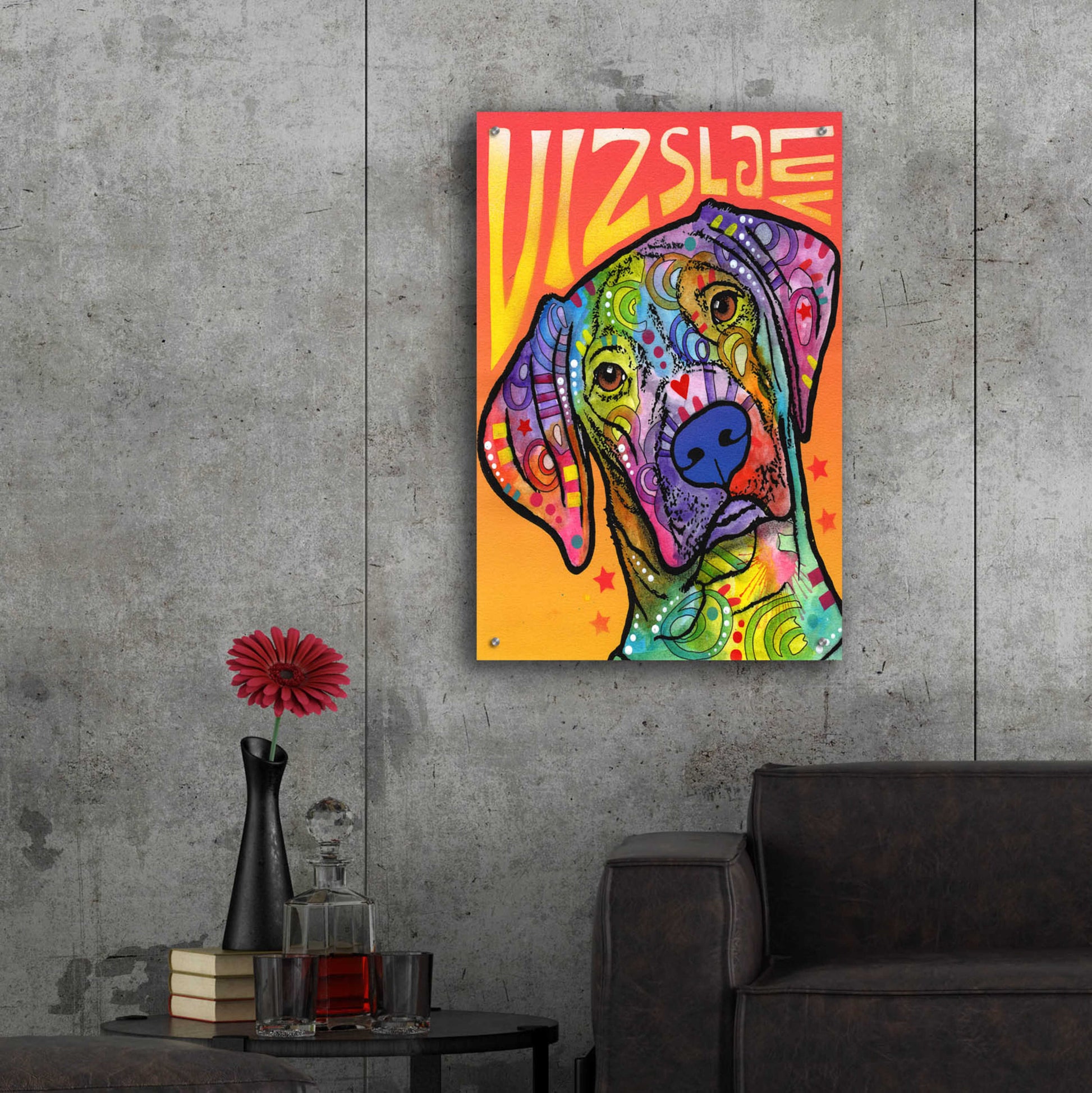 Epic Art 'Vizsla Luv' by Dean Russo, Acrylic Glass Wall Art,24x36