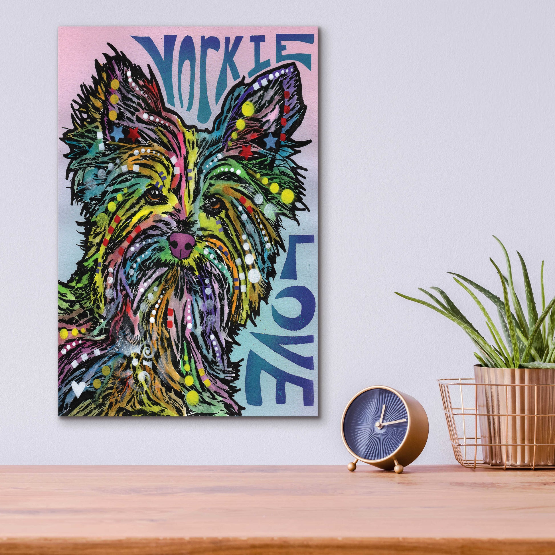 Epic Art 'Yorkie Luv' by Dean Russo, Acrylic Glass Wall Art,12x16