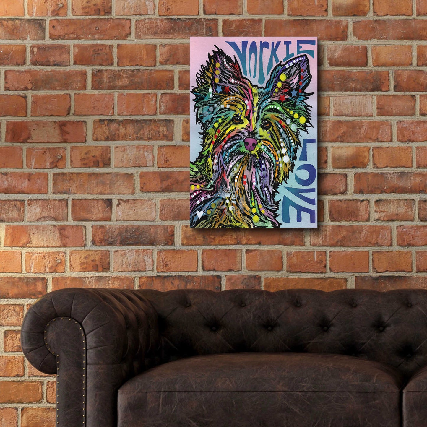 Epic Art 'Yorkie Luv' by Dean Russo, Acrylic Glass Wall Art,16x24