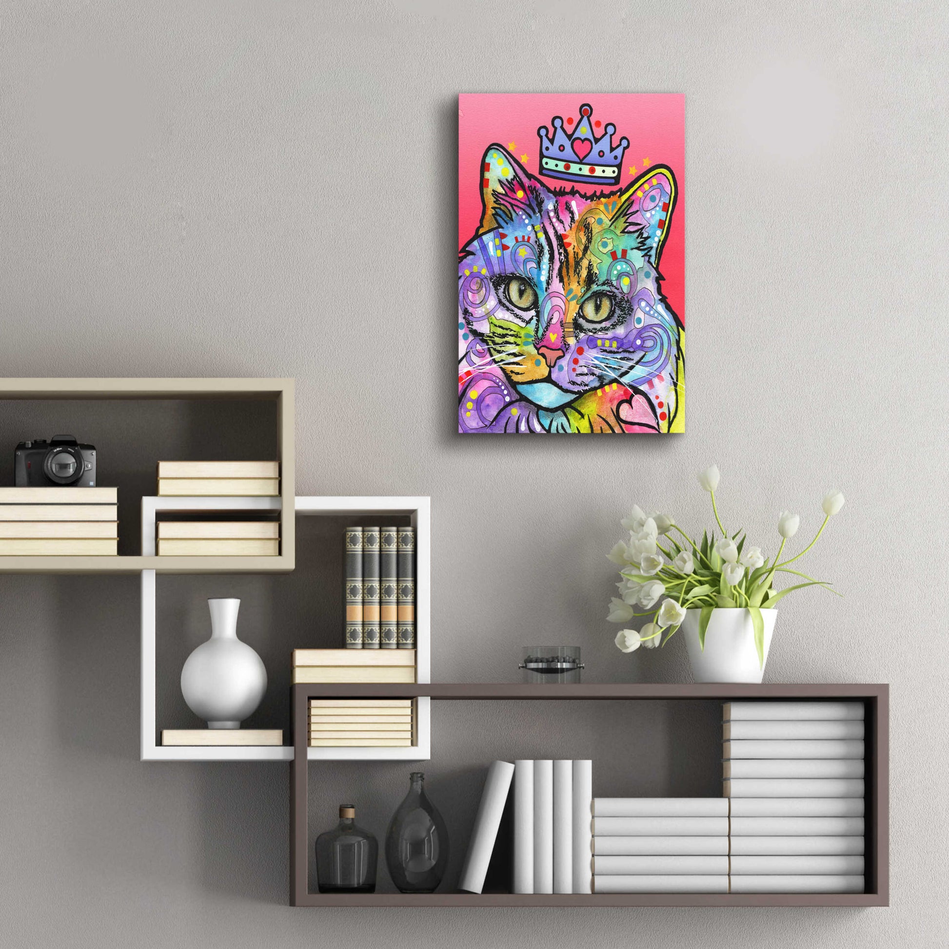 Epic Art 'Love Cat 5' by Dean Russo, Acrylic Glass Wall Art,16x24