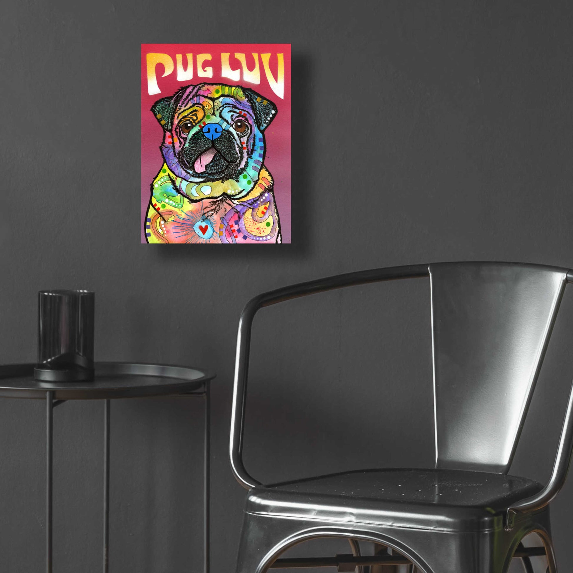 Epic Art 'Pug Luv' by Dean Russo, Acrylic Glass Wall Art,12x16