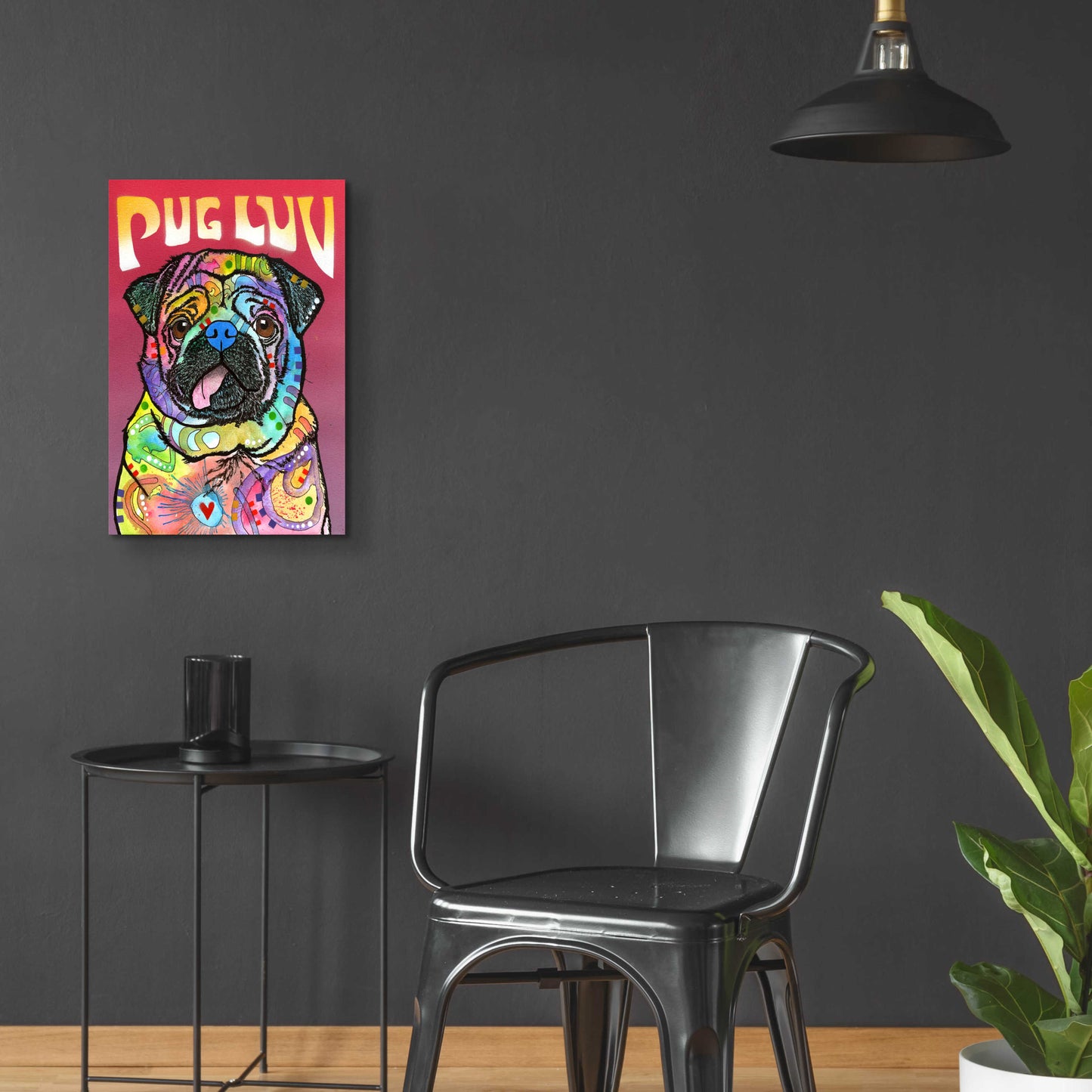 Epic Art 'Pug Luv' by Dean Russo, Acrylic Glass Wall Art,16x24