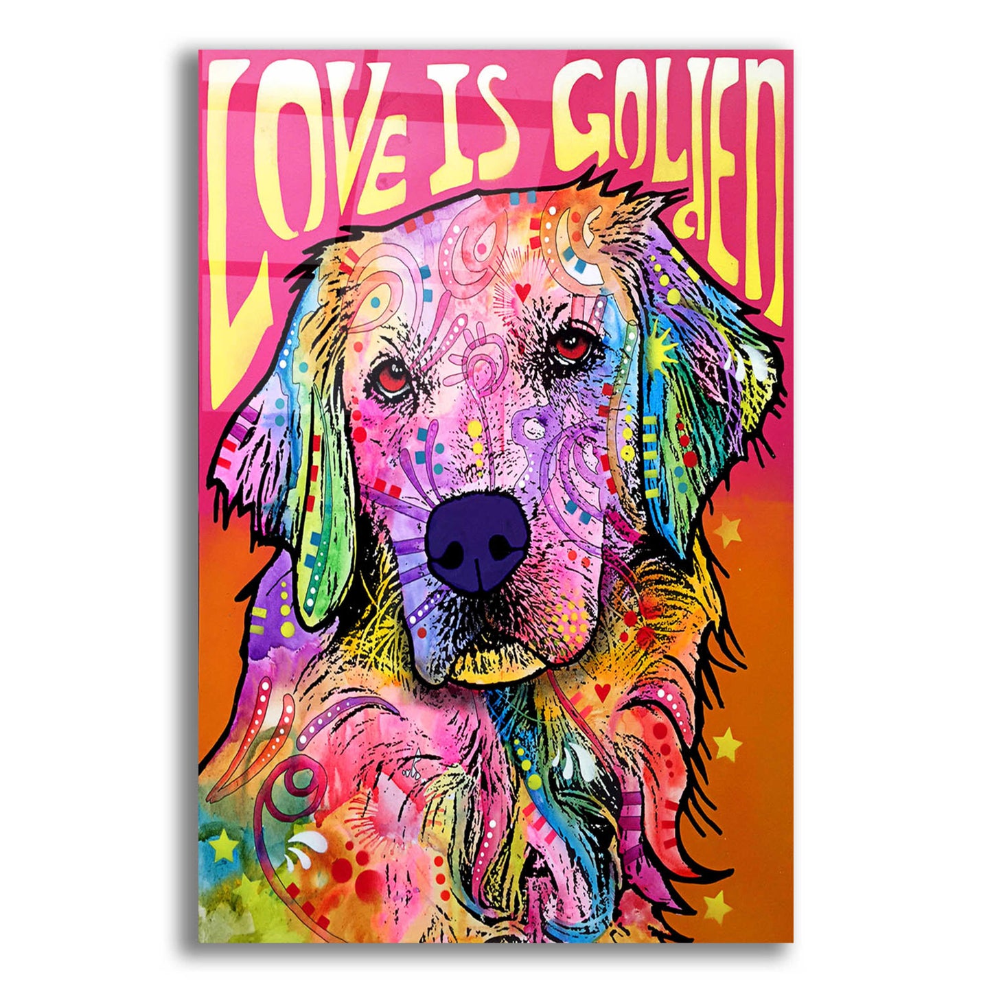 Epic Art 'Love Is Golden' by Dean Russo, Acrylic Glass Wall Art,12x16