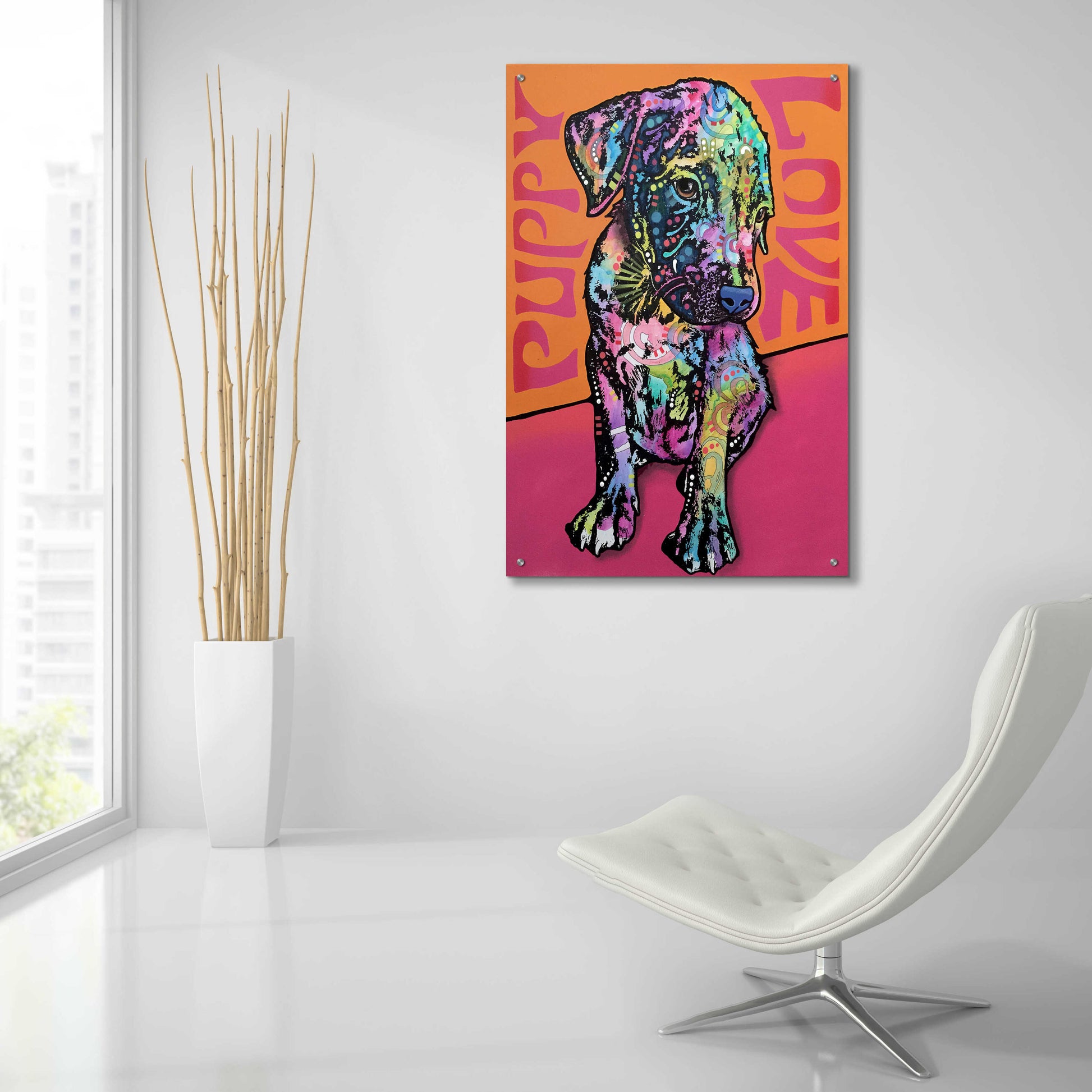 Epic Art 'Puppy Love' by Dean Russo, Acrylic Glass Wall Art,24x36