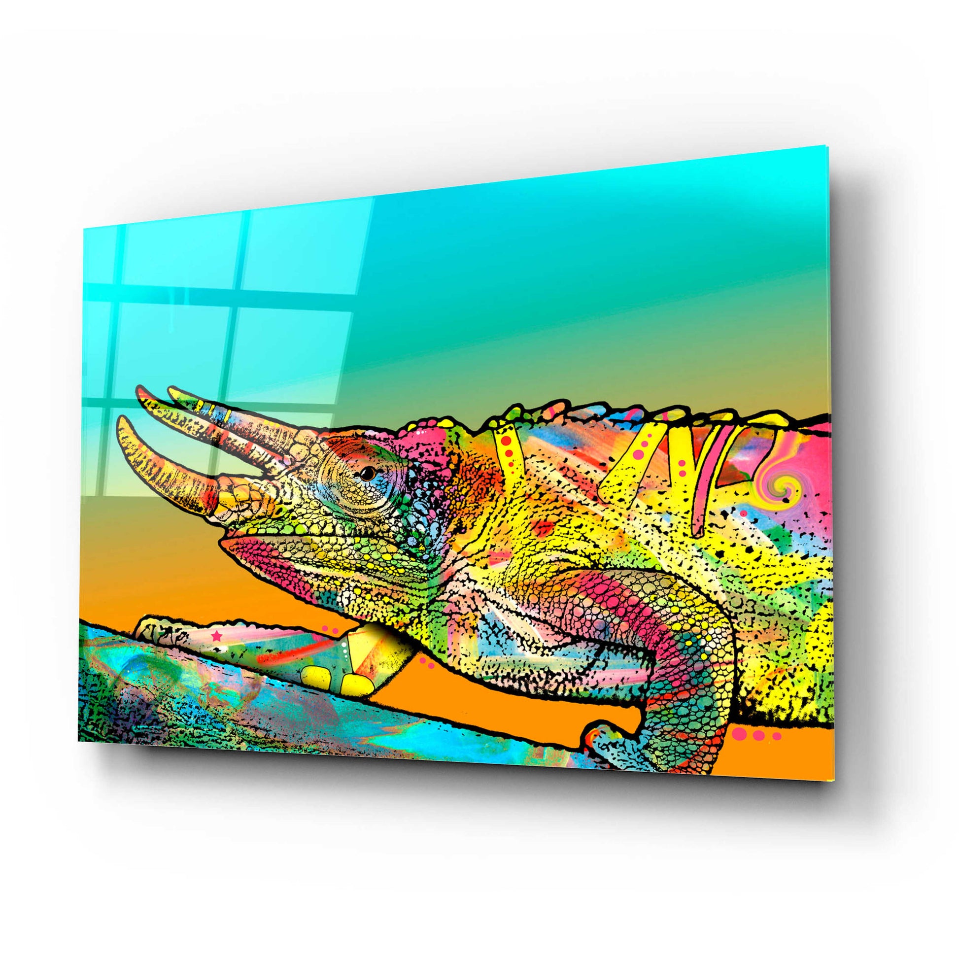 Epic Art 'Chameleon' by Dean Russo, Acrylic Glass Wall Art,24x16