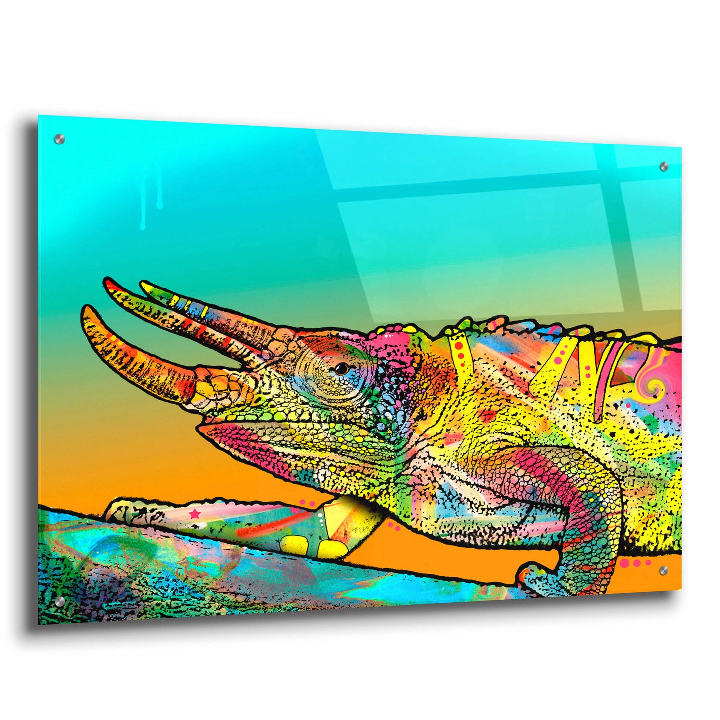 Epic Art 'Chameleon' by Dean Russo, Acrylic Glass Wall Art,36x24