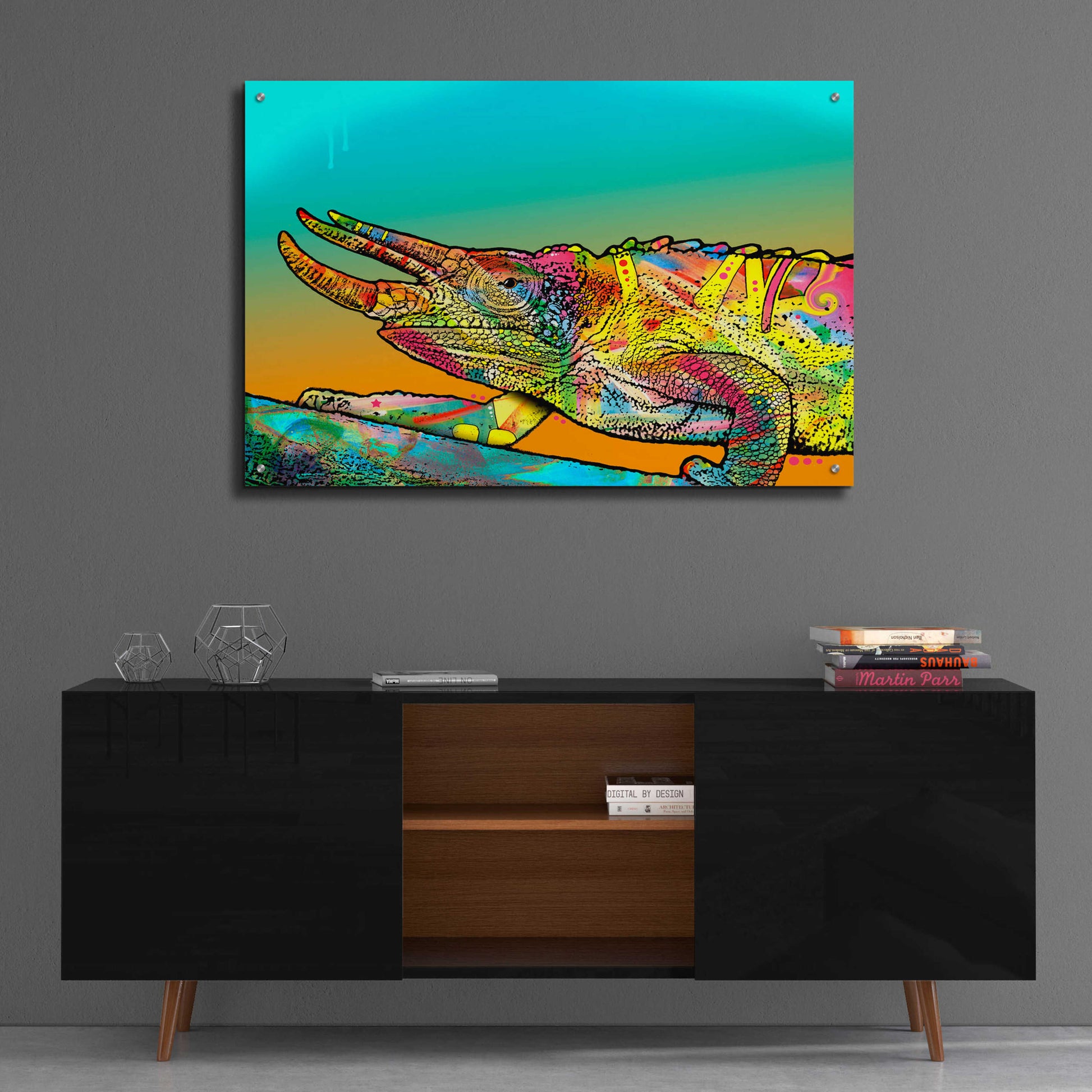 Epic Art 'Chameleon' by Dean Russo, Acrylic Glass Wall Art,36x24