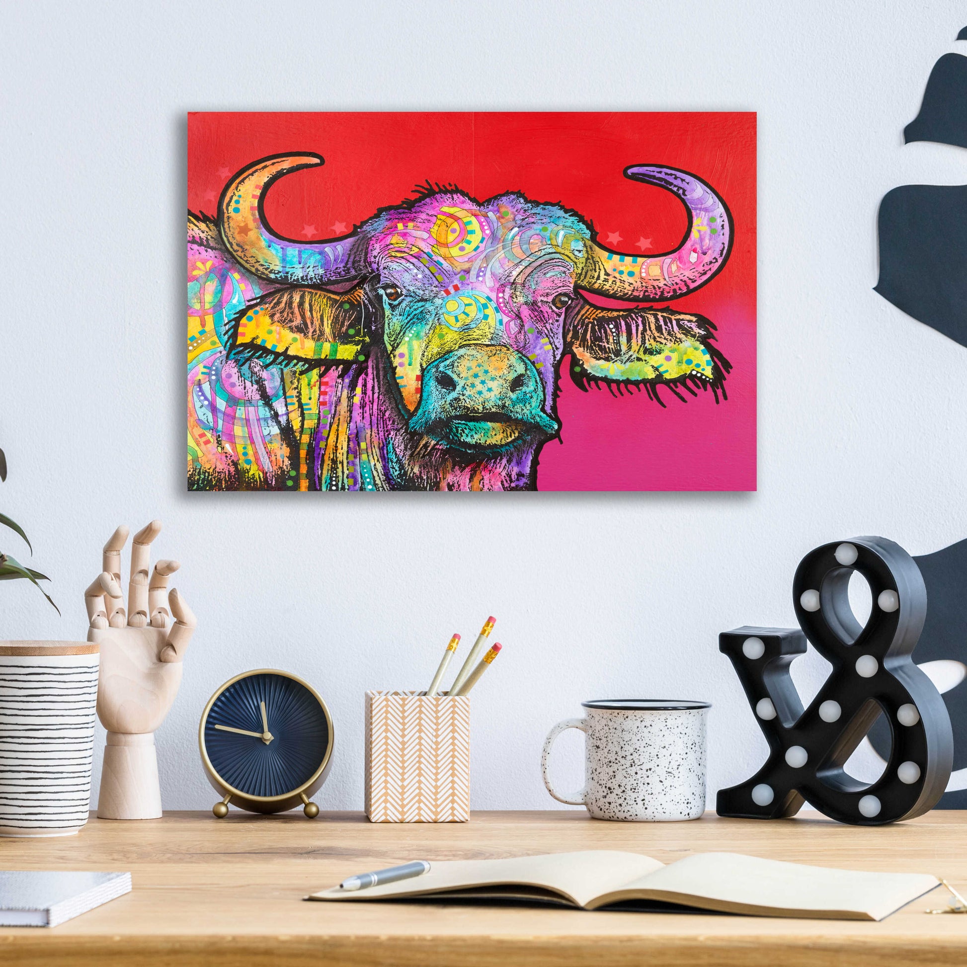 Epic Art 'Wildebeest' by Dean Russo, Acrylic Glass Wall Art,16x12