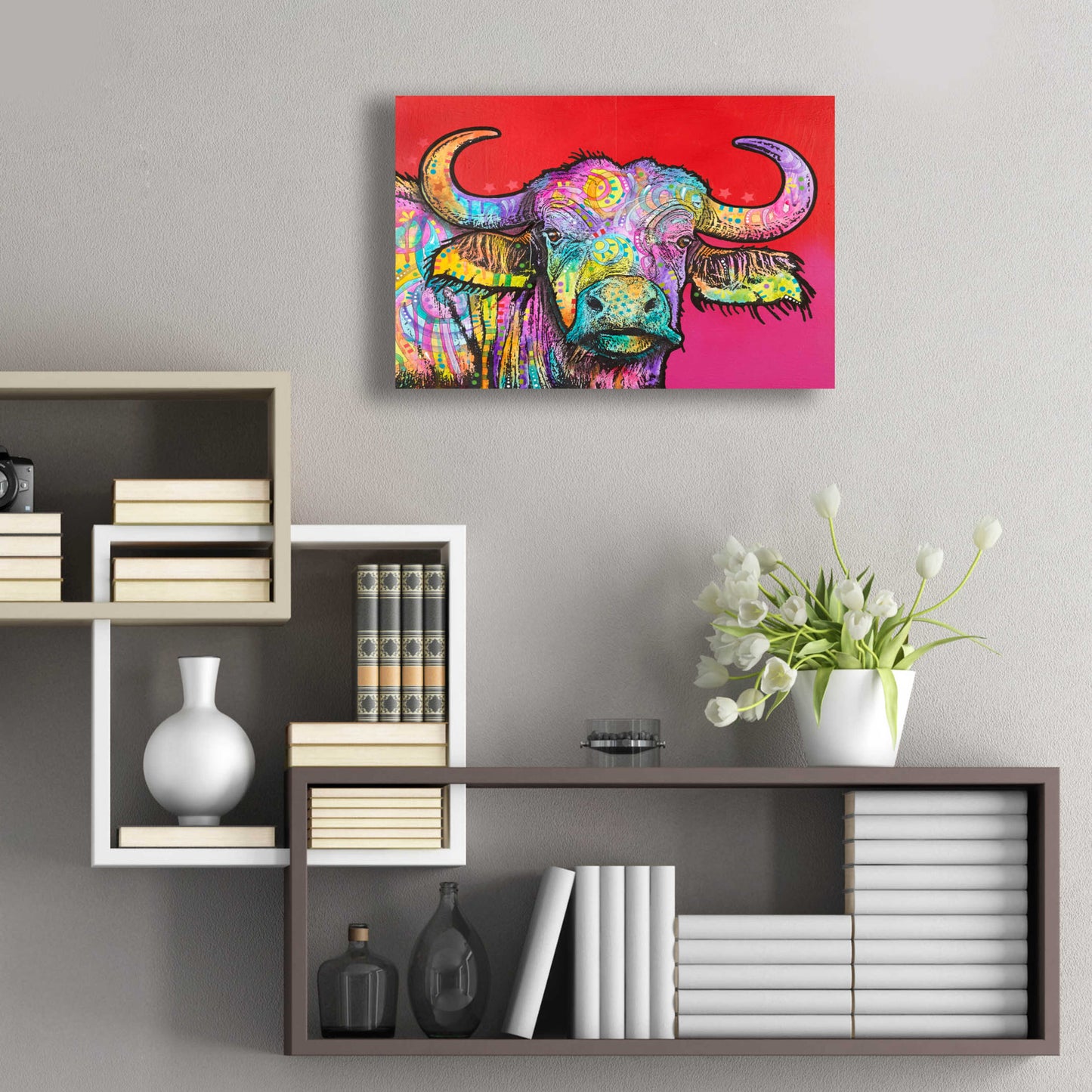 Epic Art 'Wildebeest' by Dean Russo, Acrylic Glass Wall Art,24x16