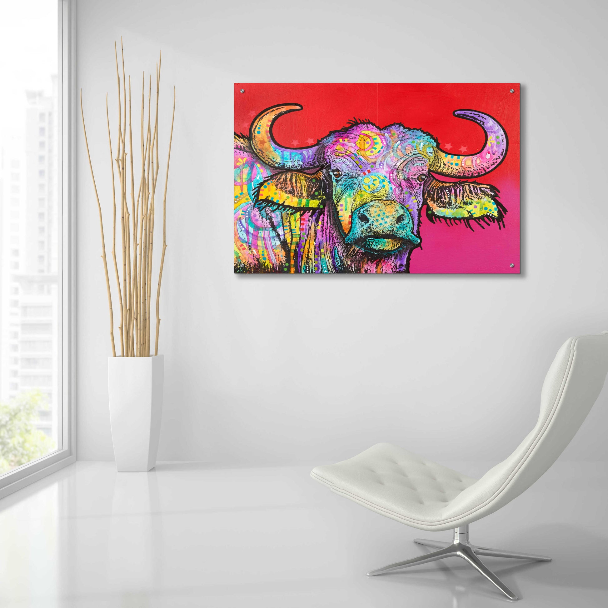 Epic Art 'Wildebeest' by Dean Russo, Acrylic Glass Wall Art,36x24