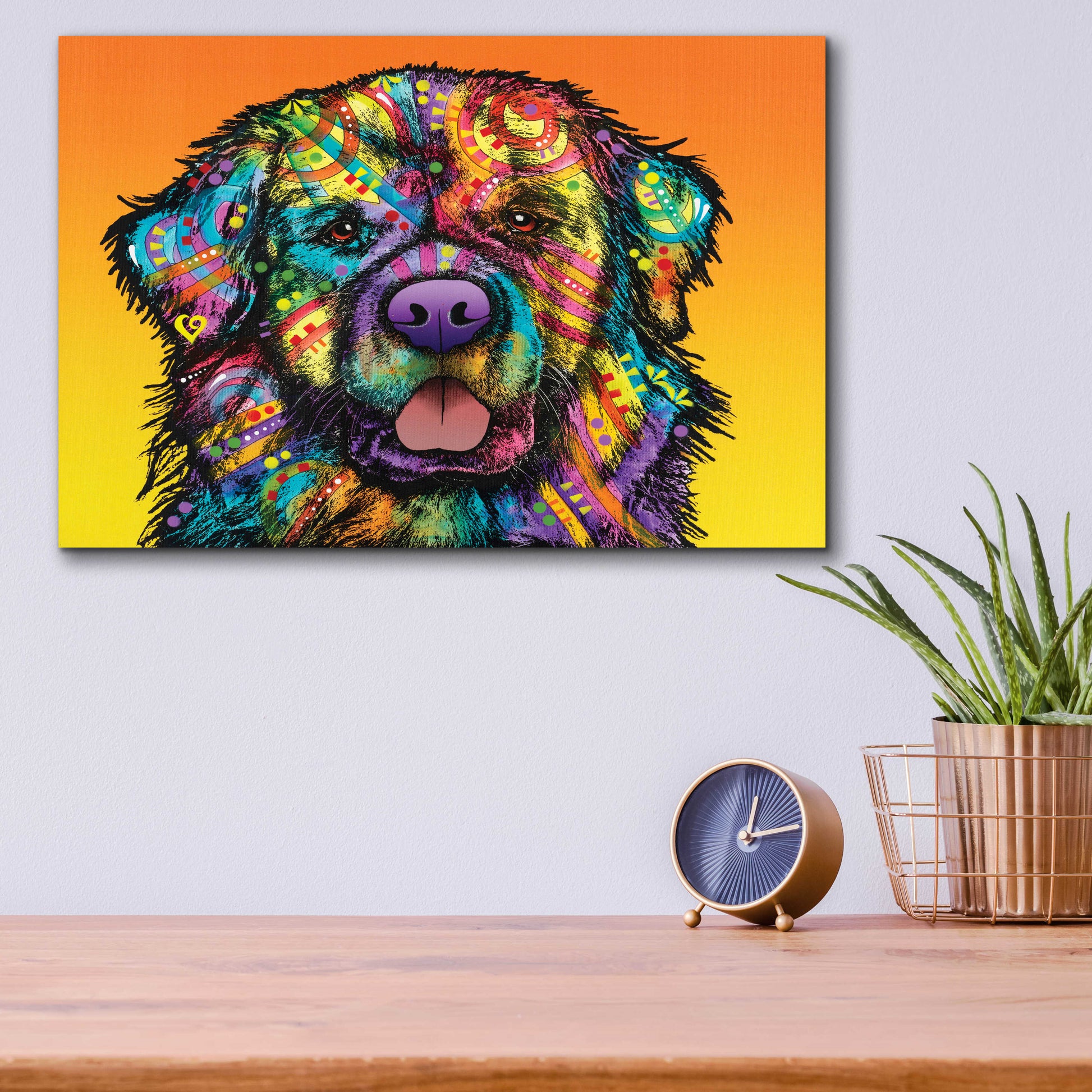 Epic Art 'Newfie' by Dean Russo, Acrylic Glass Wall Art,16x12