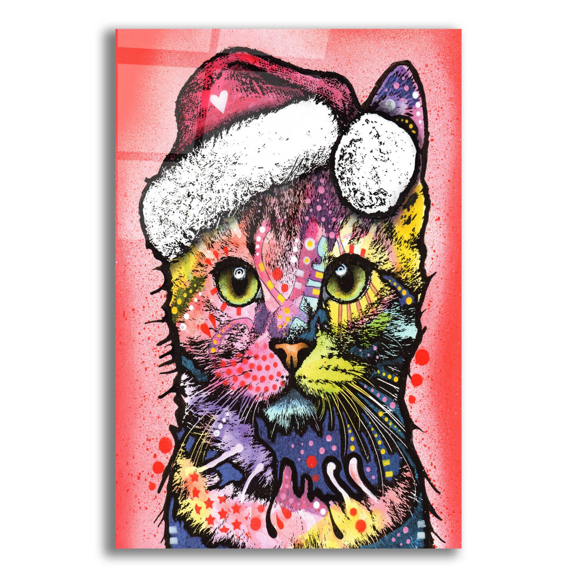 Epic Art 'Christmas Cat' by Dean Russo, Acrylic Glass Wall Art,12x16