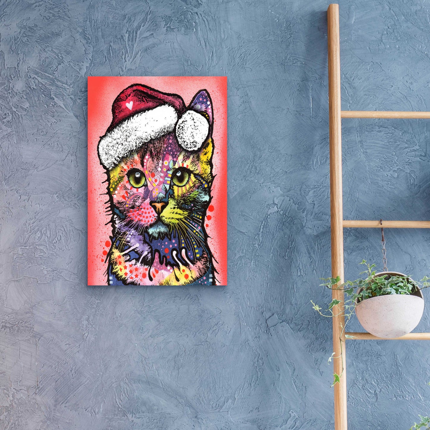 Epic Art 'Christmas Cat' by Dean Russo, Acrylic Glass Wall Art,16x24