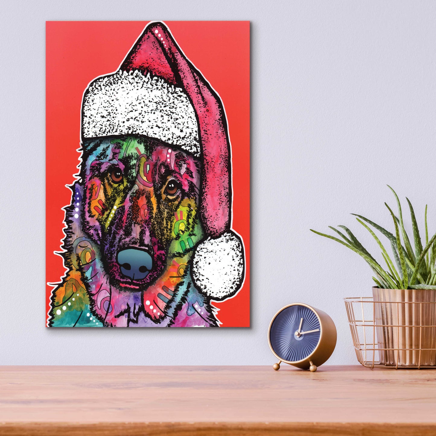 Epic Art 'Christmas Dog' by Dean Russo, Acrylic Glass Wall Art,12x16