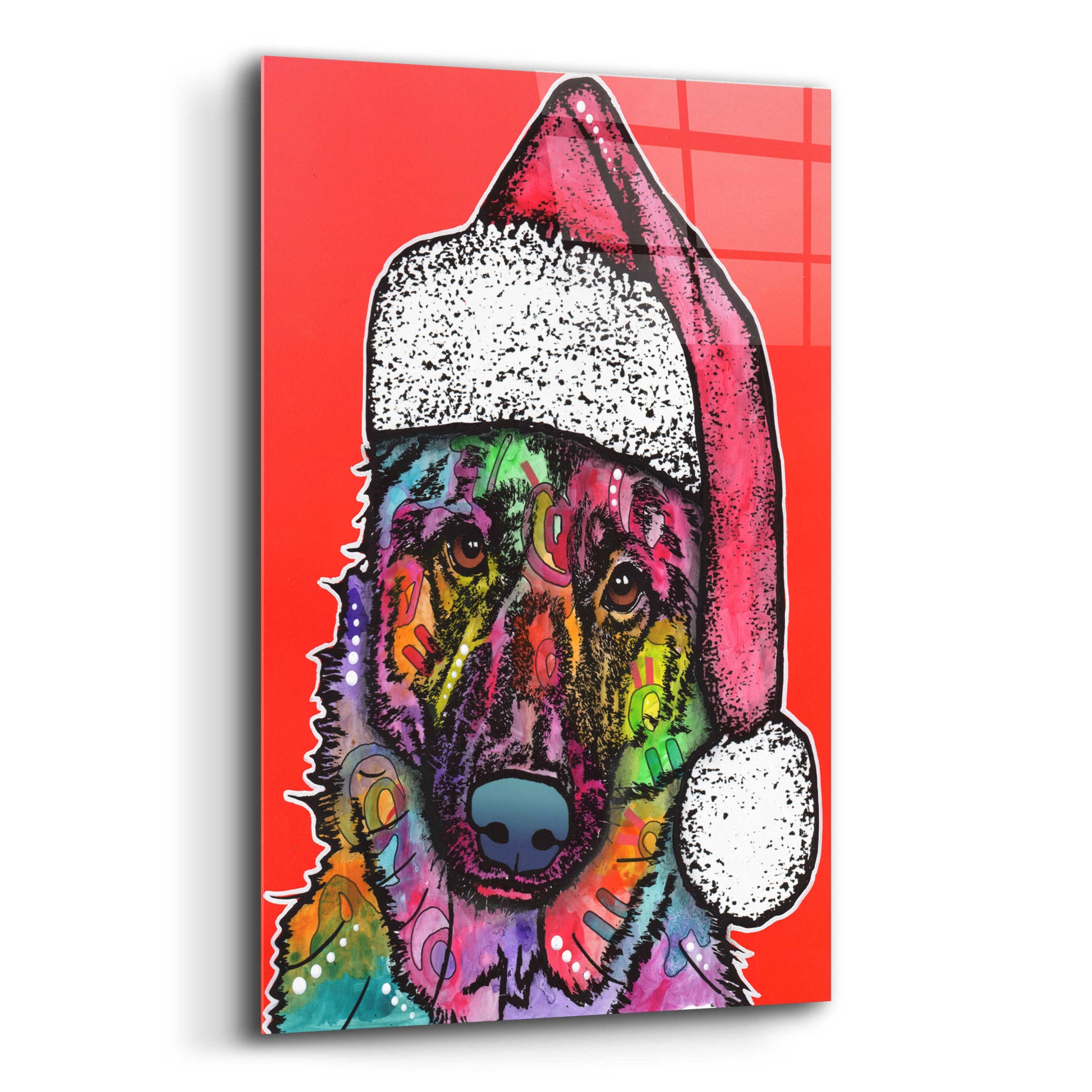 Epic Art 'Christmas Dog' by Dean Russo, Acrylic Glass Wall Art,16x24