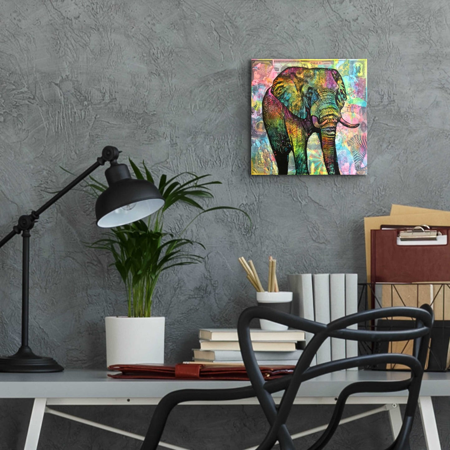 Epic Art 'Elephant Torn' by Dean Russo, Acrylic Glass Wall Art,12x12