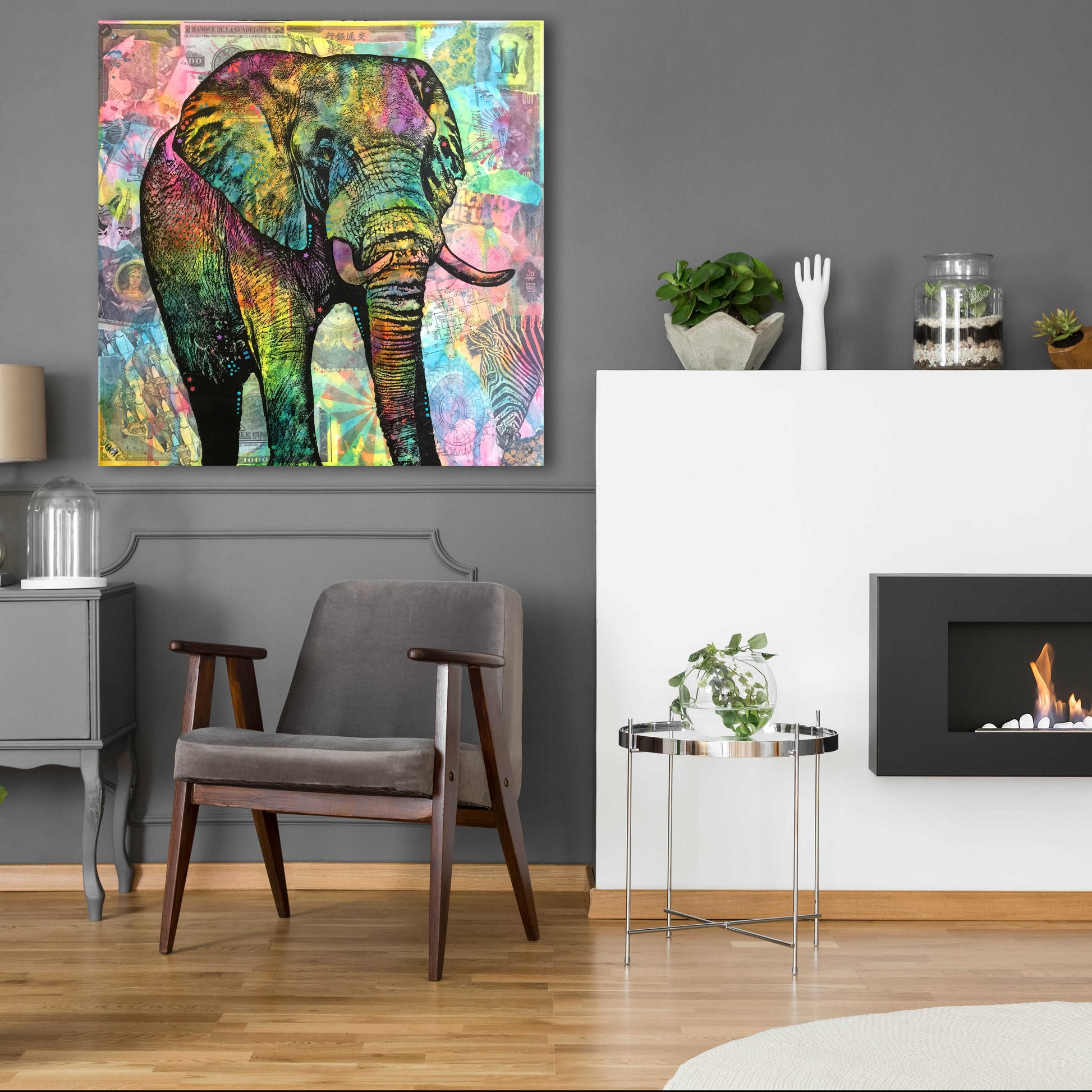 Epic Art 'Elephant Torn' by Dean Russo, Acrylic Glass Wall Art,36x36