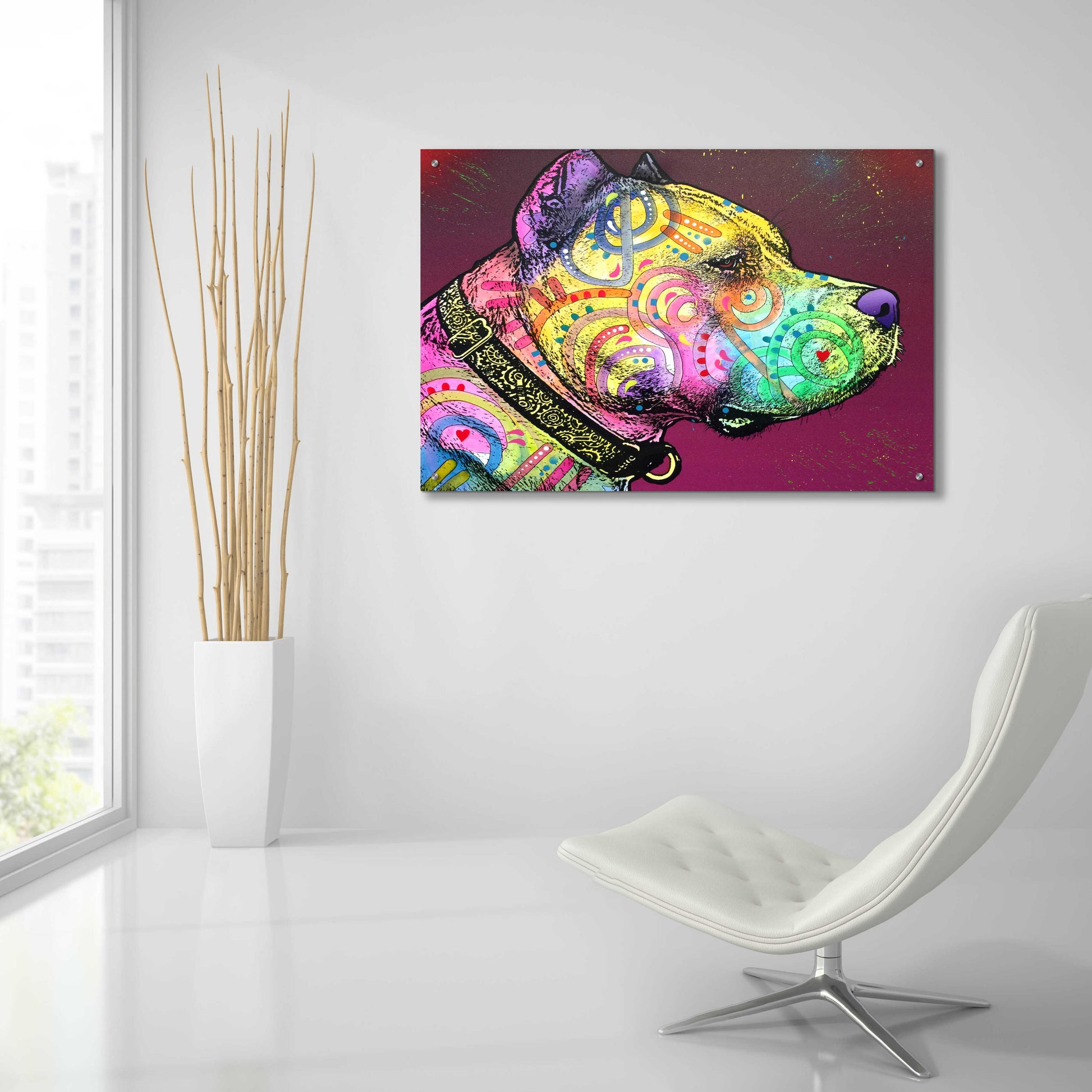 Epic Art 'Pitbull Soul' by Dean Russo, Acrylic Glass Wall Art,36x24