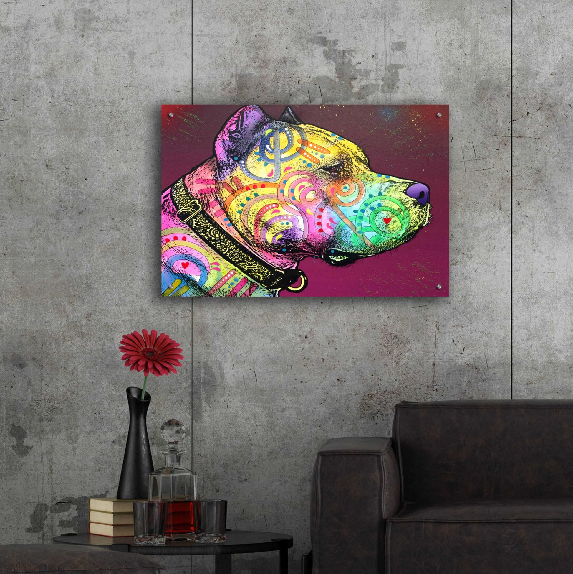 Epic Art 'Pitbull Soul' by Dean Russo, Acrylic Glass Wall Art,36x24